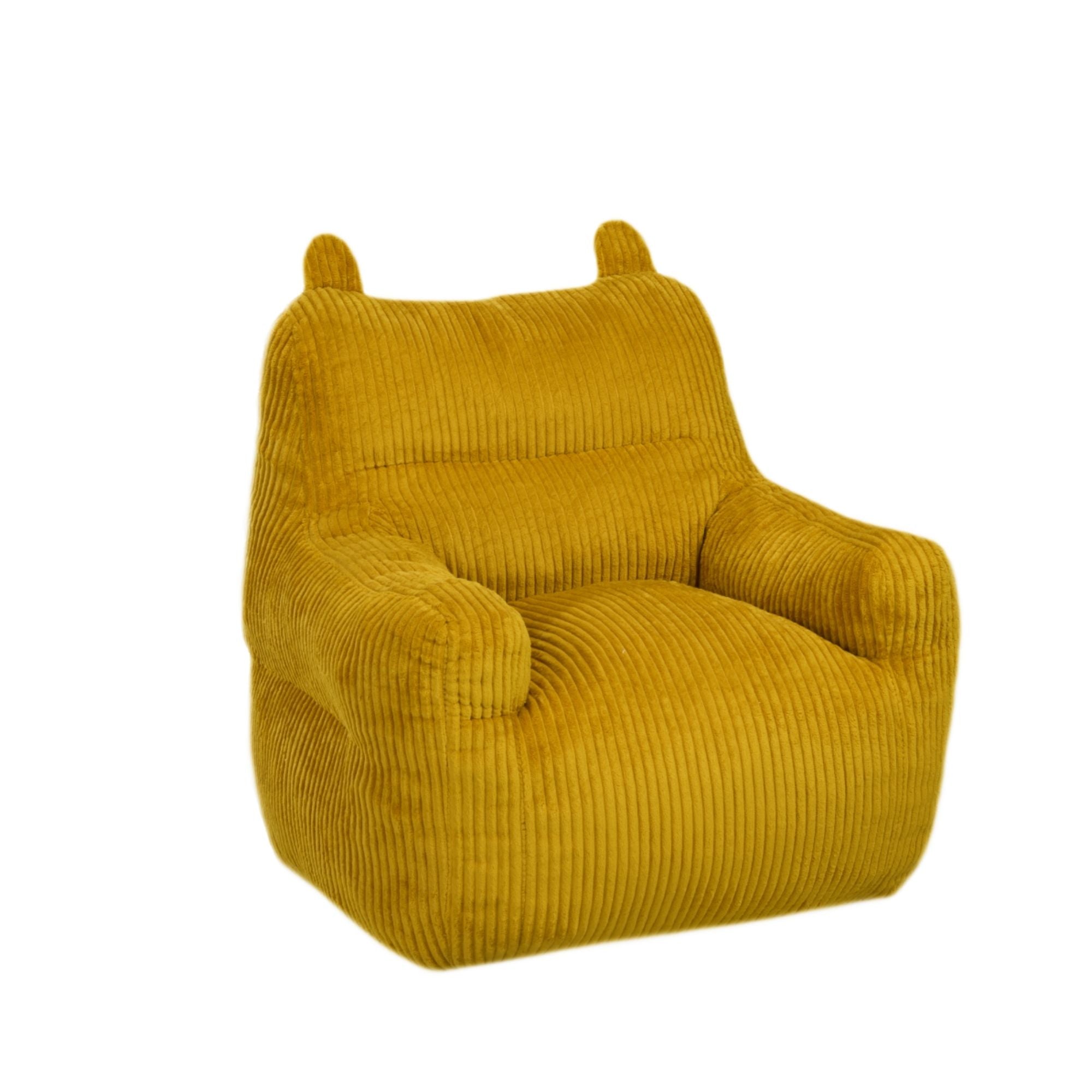 Yellow Kai Foam Kids’ Accent Chair by Brassex, featuring a small, cushioned seat and playful design for children.