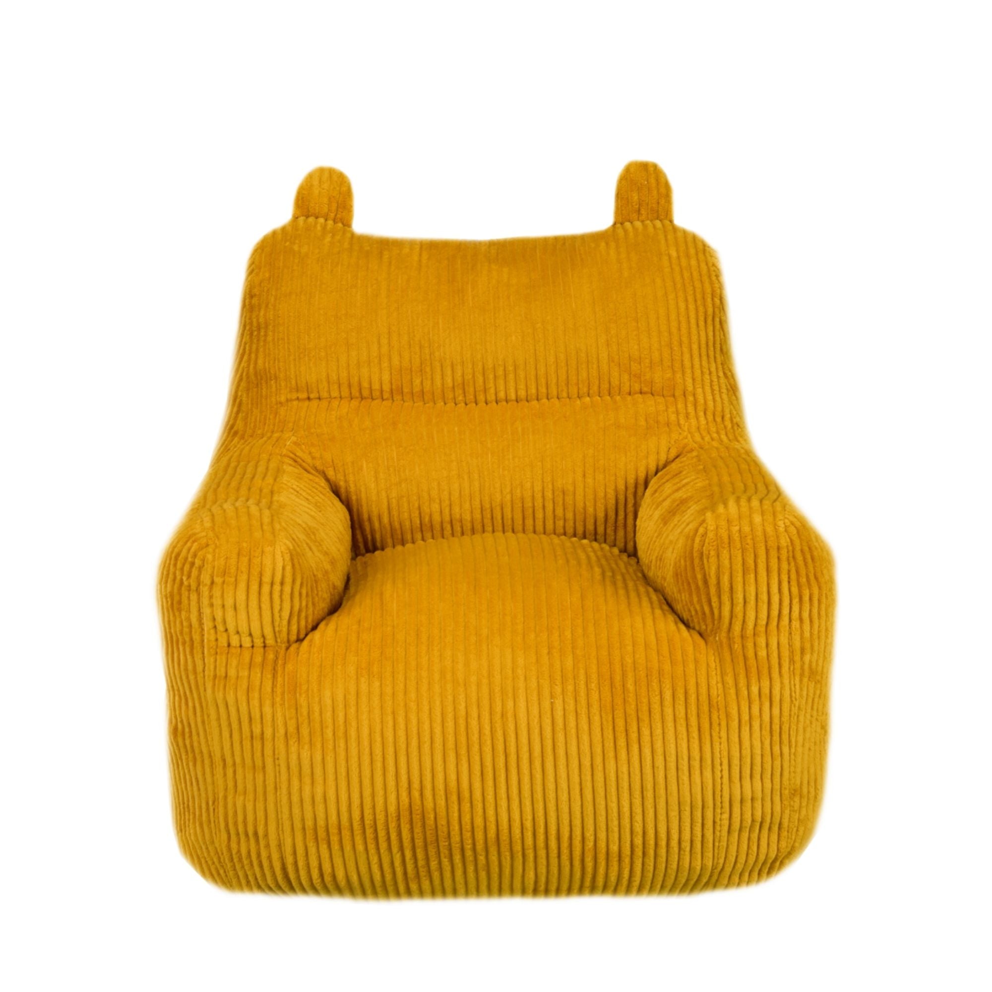 Yellow Kai Foam Kids’ Accent Chair by Brassex, featuring a soft foam seat and playful design for children's room decor.