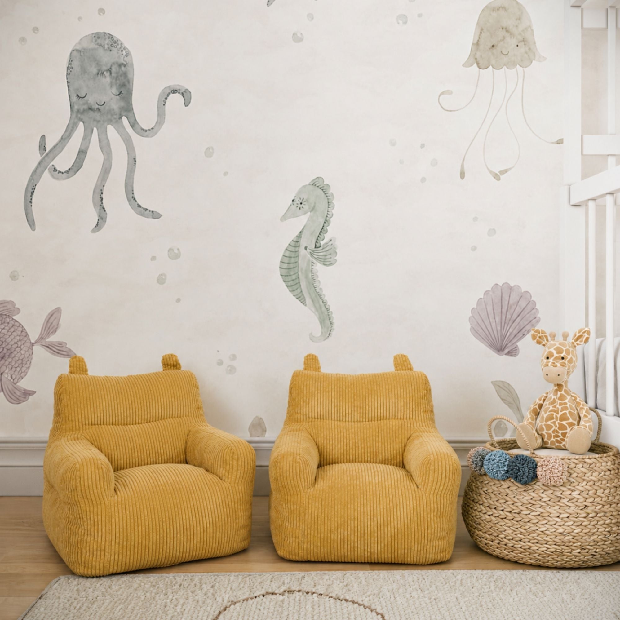 Yellow Kai Foam Kids’ Accent Chair by Brassex with a soft foam seat and backrest for comfortable, stylish children's seating.