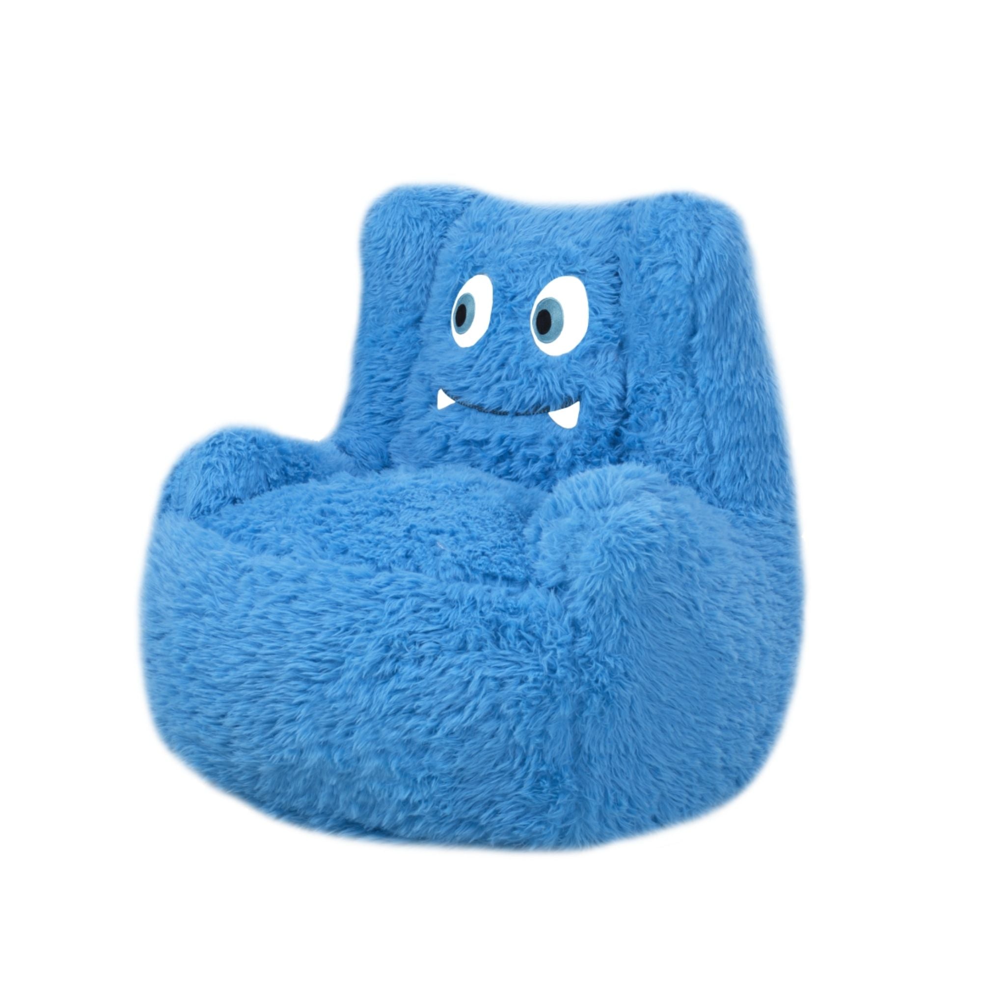 Blue Milo Kids’ Foam Chair by Brassex, a comfortable accent chair designed for children with a soft, cushioned seat and back.