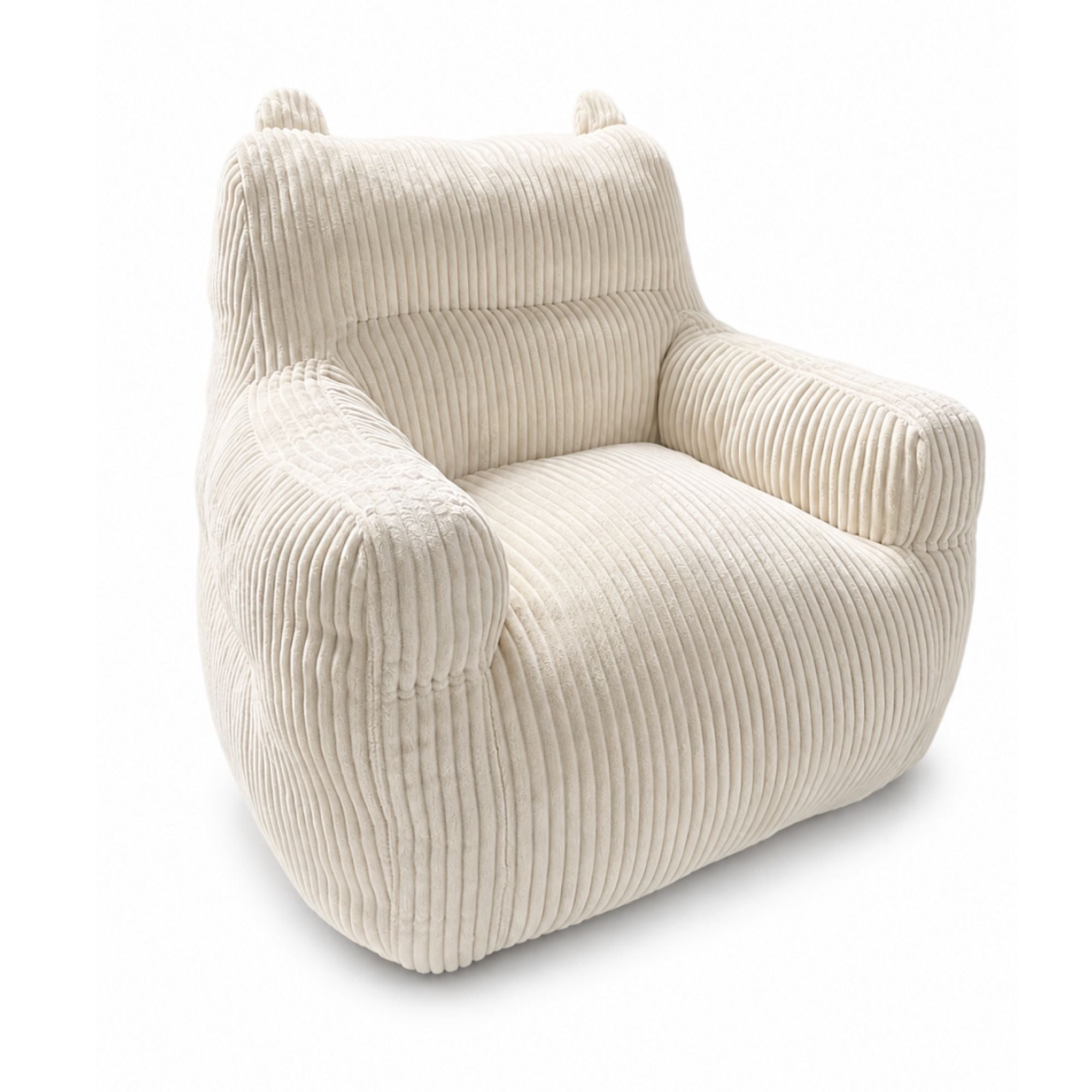 Brassex Kai Foam Kids’ Accent Chair in beige with soft upholstery and compact design, perfect for children's rooms.