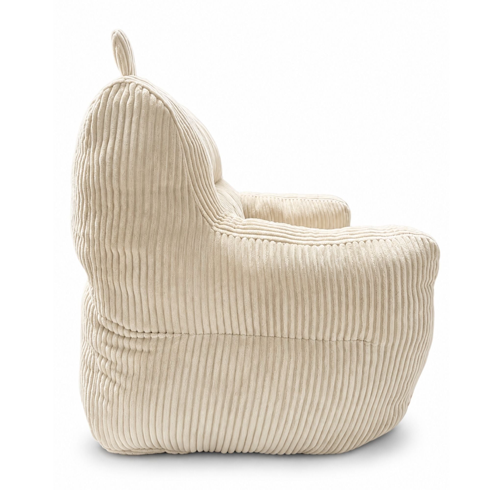 Brassex Kai Foam Kids’ Beige Accent Chair with cushioned seat and backrest, ideal for children's room decor.
