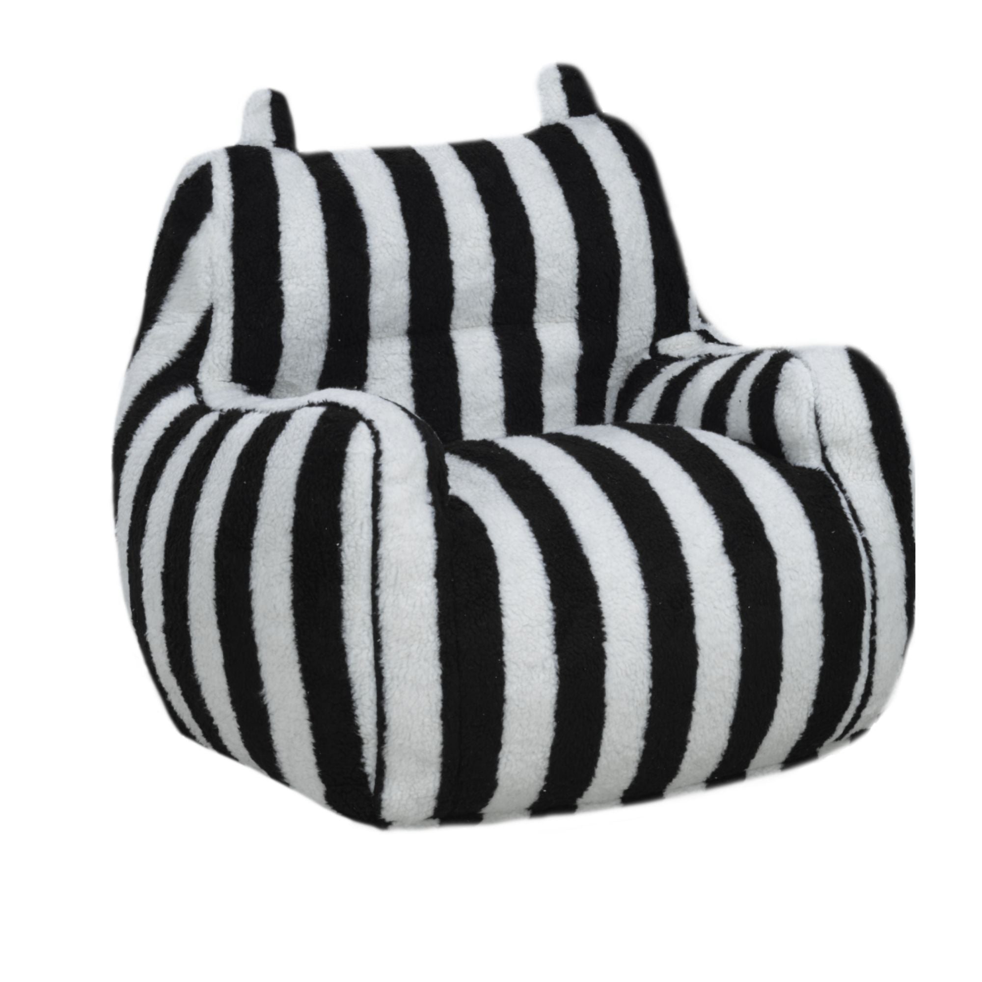 Black and white Piper Foam kids' accent chair by Brassex, featuring a modern, plush design suitable for children's rooms.