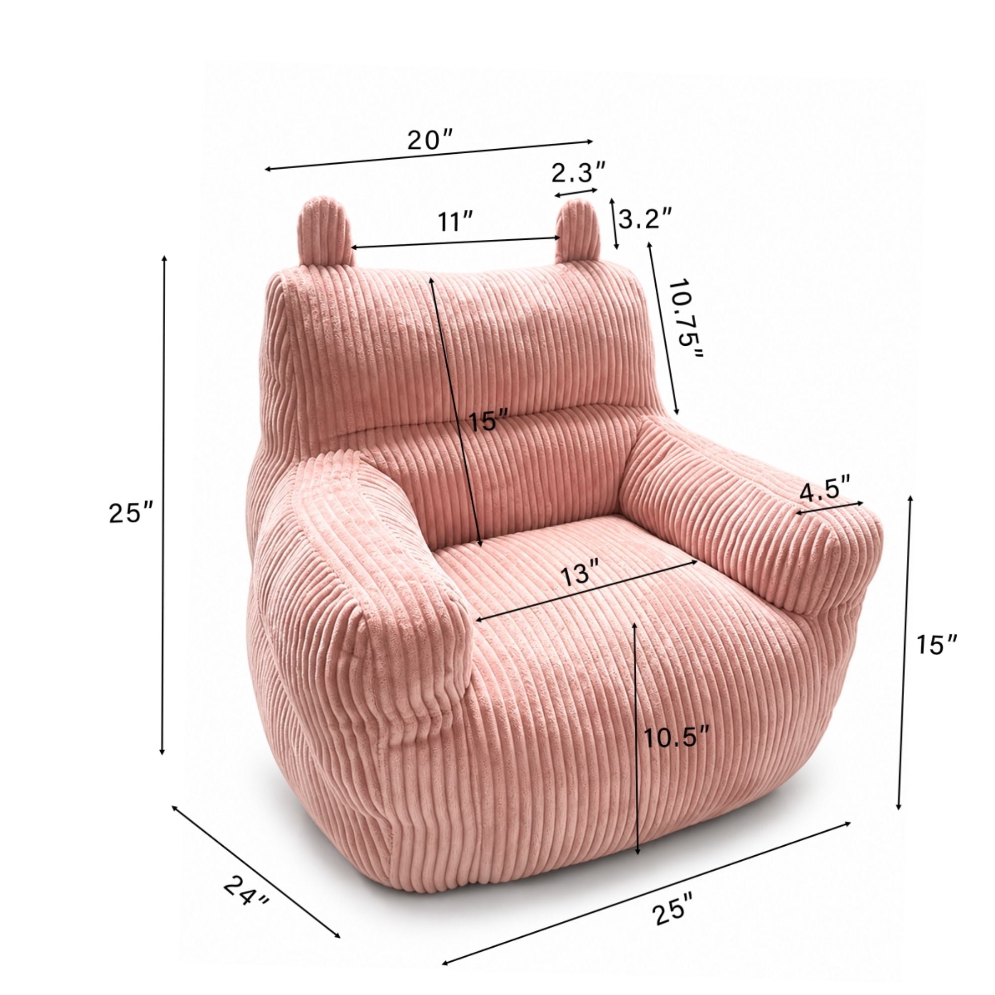 Pink Kai Foam Kids’ Accent Chair by Brassex, featuring a soft foam seat and playful design for children's room decor.