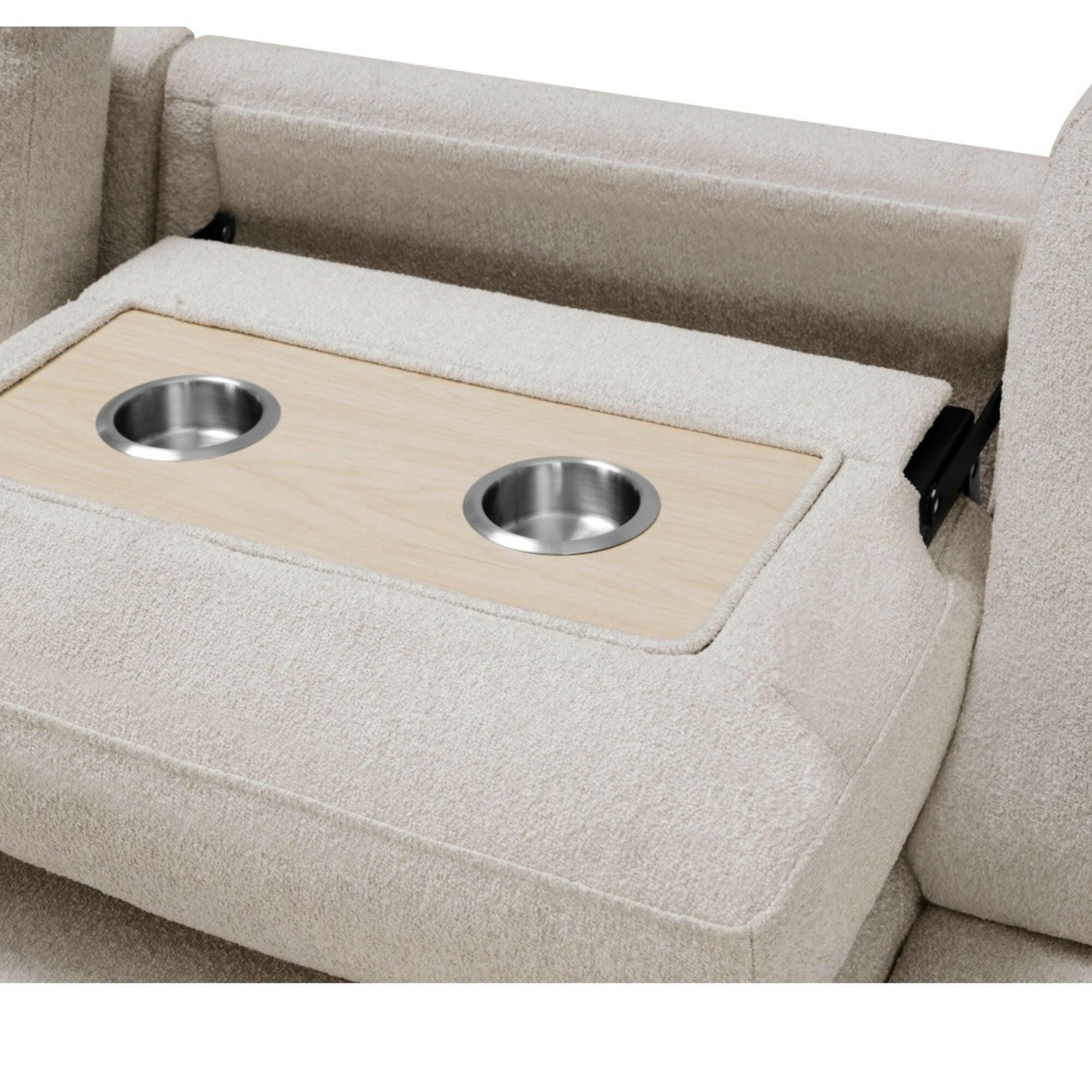 MAZ Pompano Collection beige sectional sleeper sofa with plush cushions and modern design, perfect for versatile living spaces.