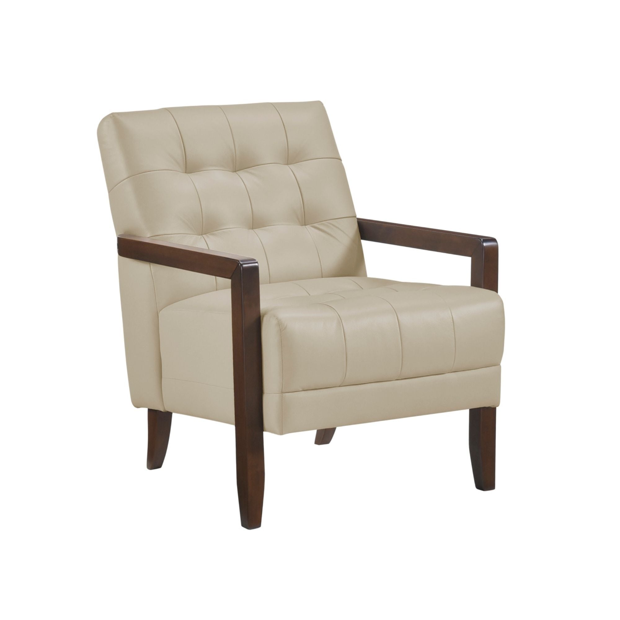 MAZ Crafton Collection beige accent chair with plush fabric and modern design, perfect for living room or bedroom decor.