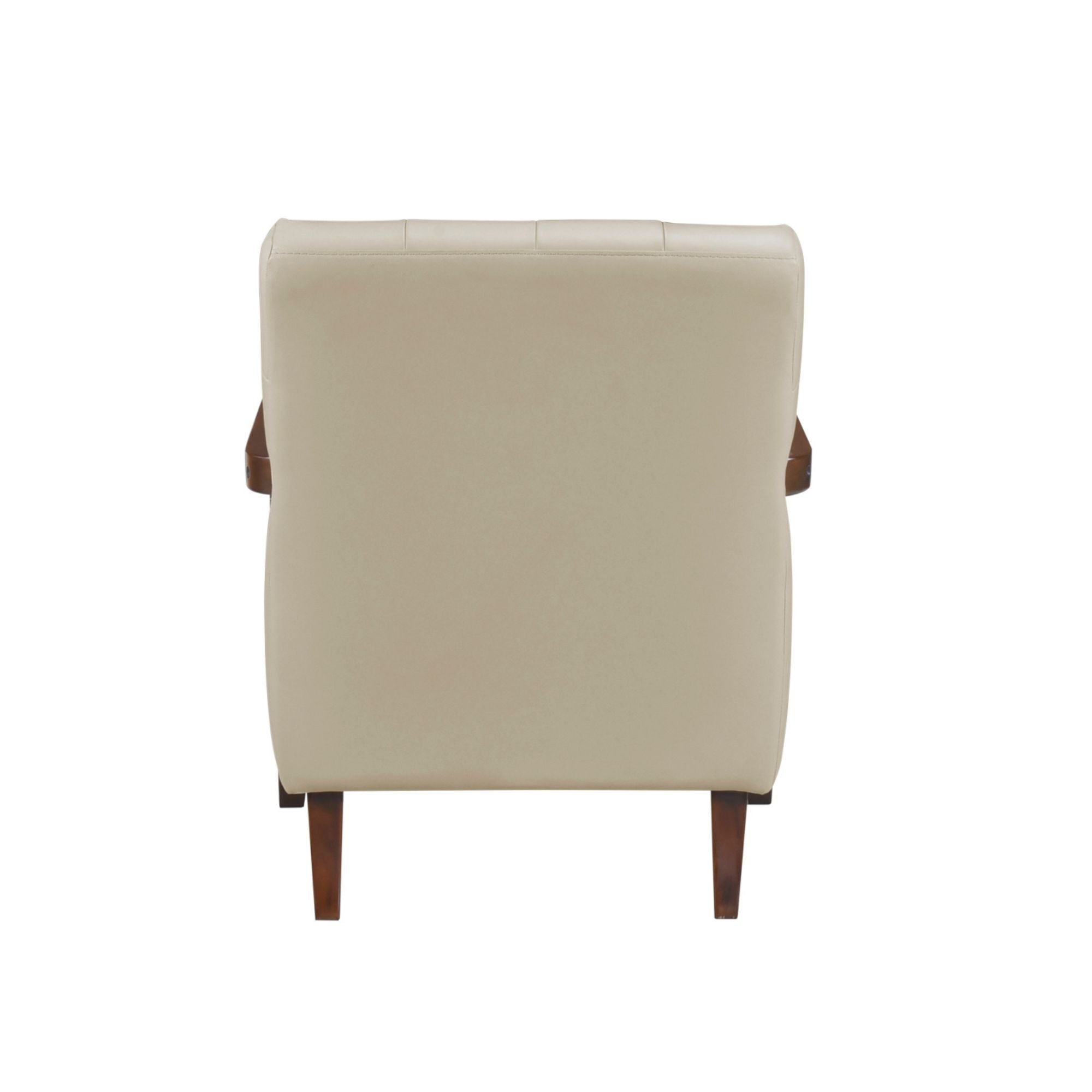 MAZ Crafton Collection beige accent chair with wooden legs, modern design, and comfortable upholstered seating.