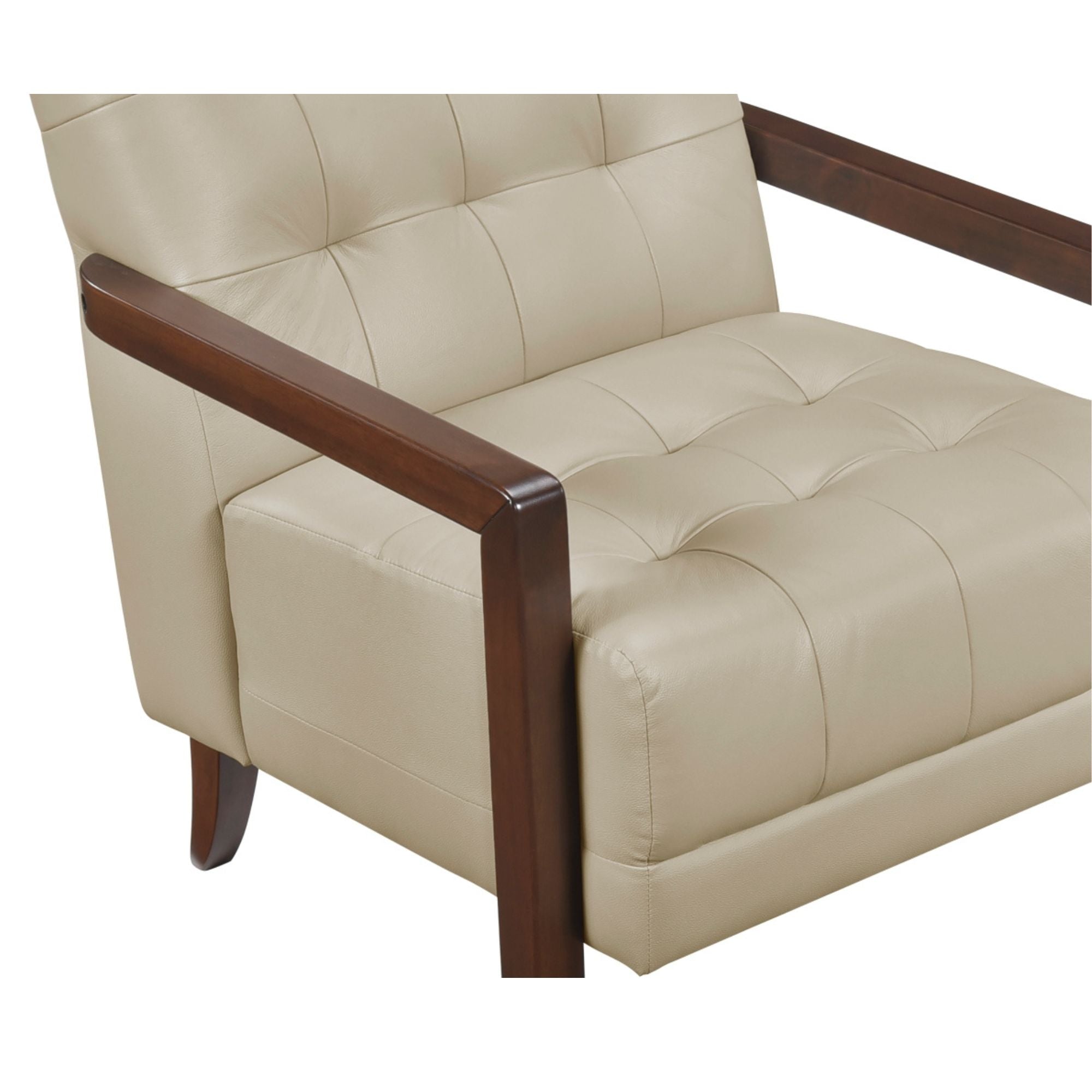 MAZ Crafton Collection beige accent chair with plush upholstery and modern design, ideal for living room or bedroom decor.