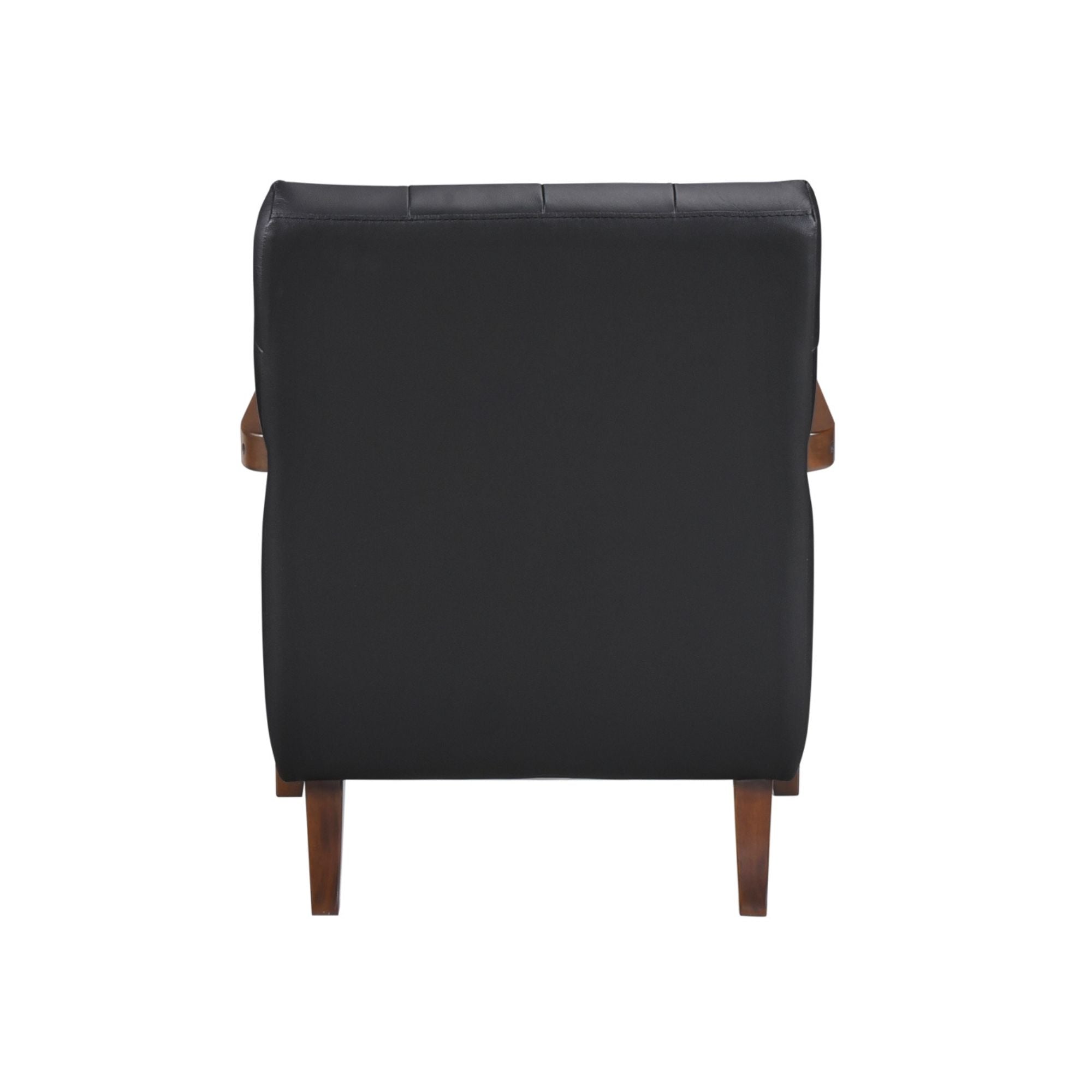 Black Crafton Leather Accent Chair by MAZ, showcasing the sleek design and plush upholstery of this stylish accent chair.