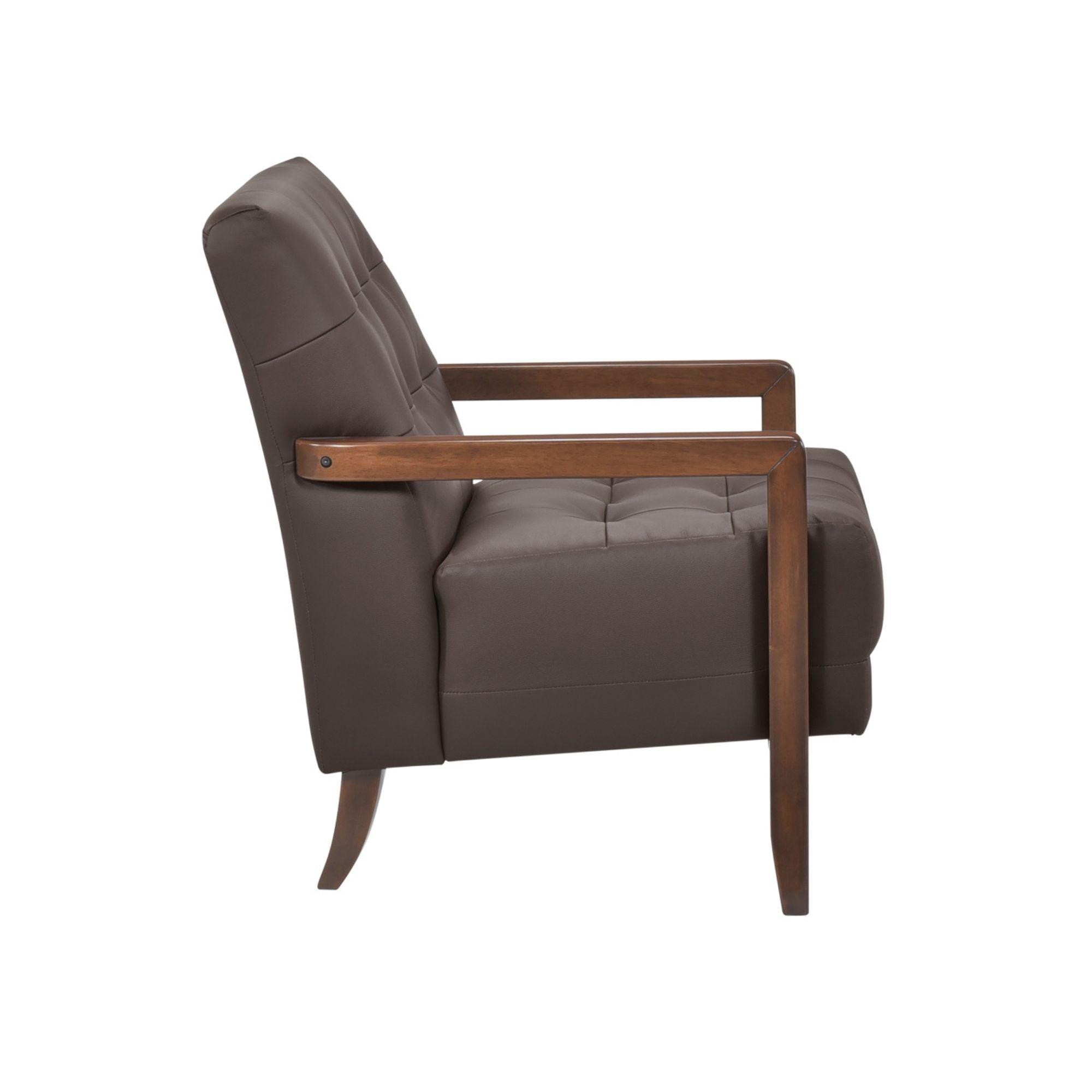 Brown Crafton leather accent chair by MAZ with a sleek, modern design and comfortable upholstery.
