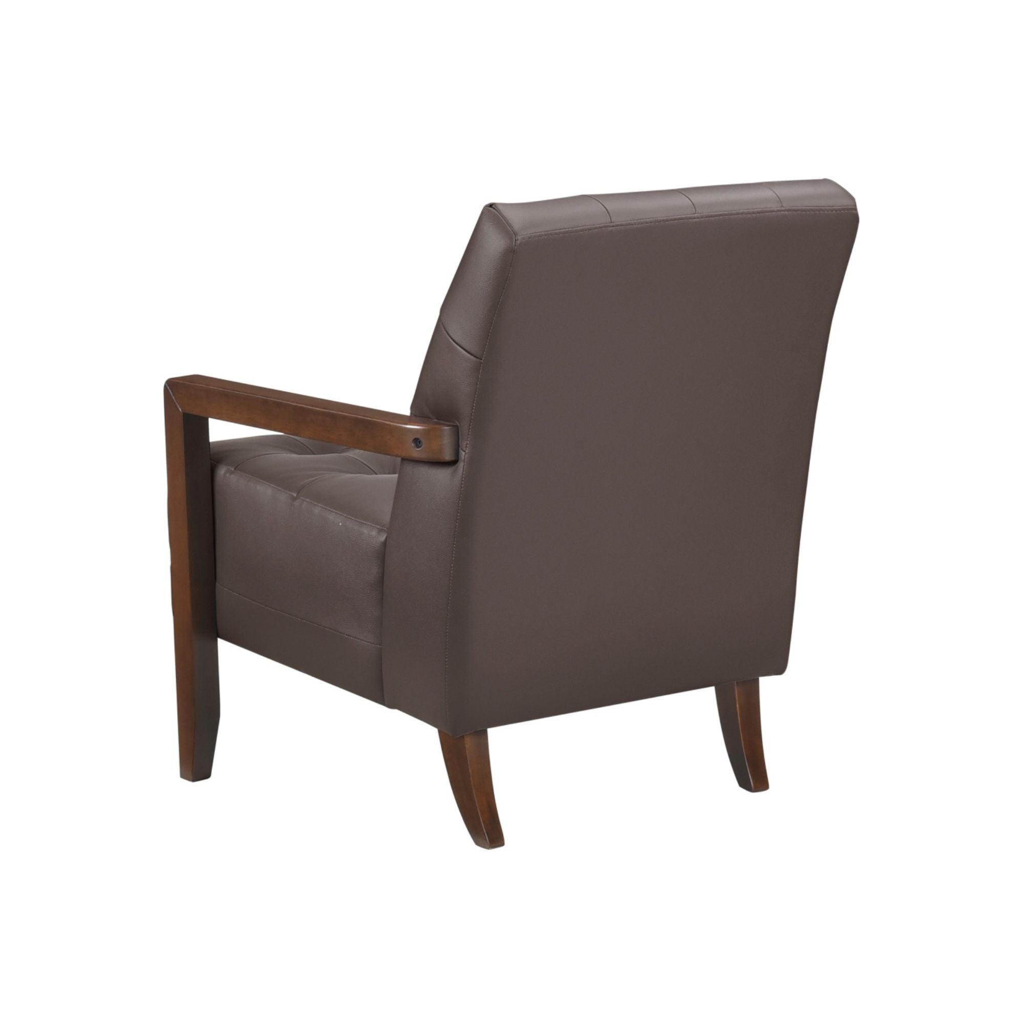 Brown Crafton leather accent chair by MAZ with plush cushioning and stylish design, perfect for modern living rooms.