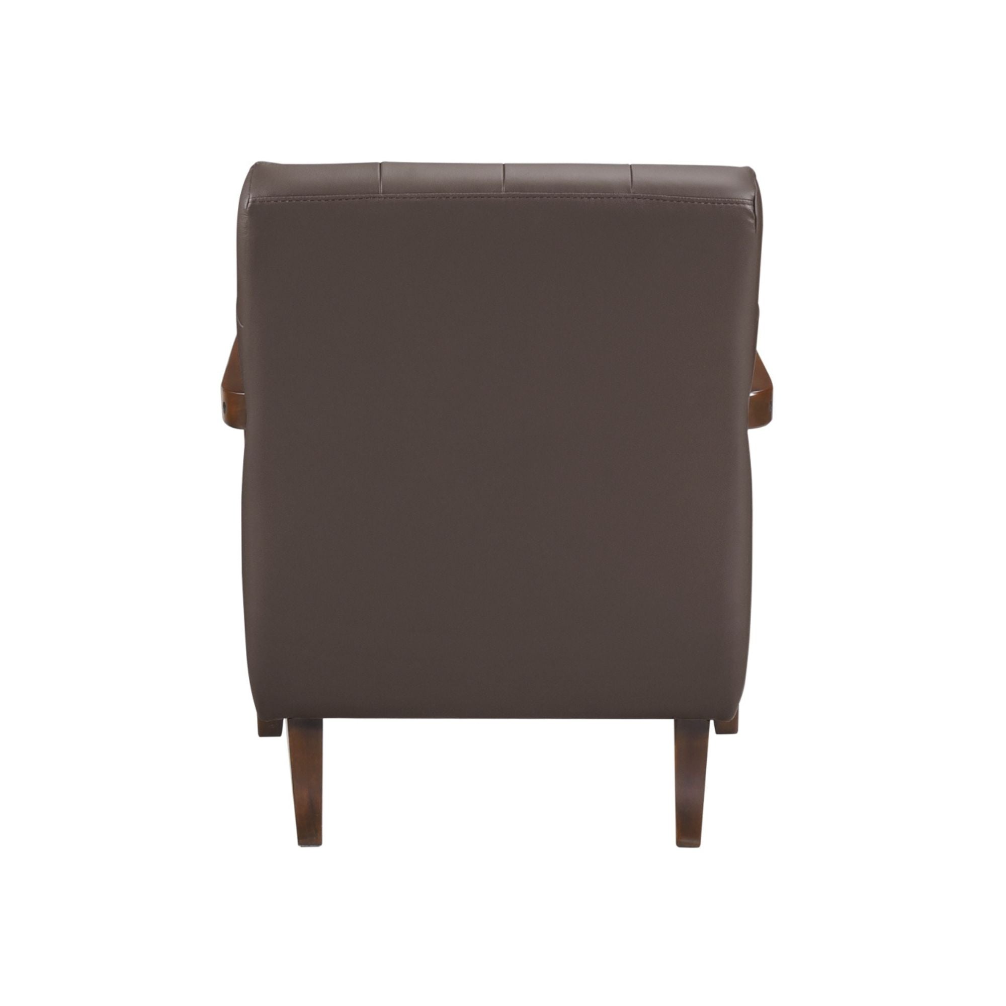 Brown Crafton leather accent chair by MAZ with plush cushioning and sleek design, perfect for stylish living spaces.