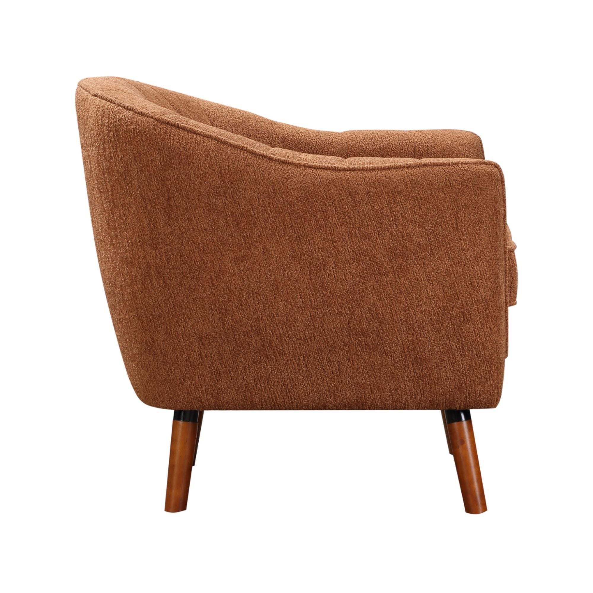 MAZ Cutler Collection Accent Chair in Spice with plush fabric and modern design, ideal for living room or bedroom decor.