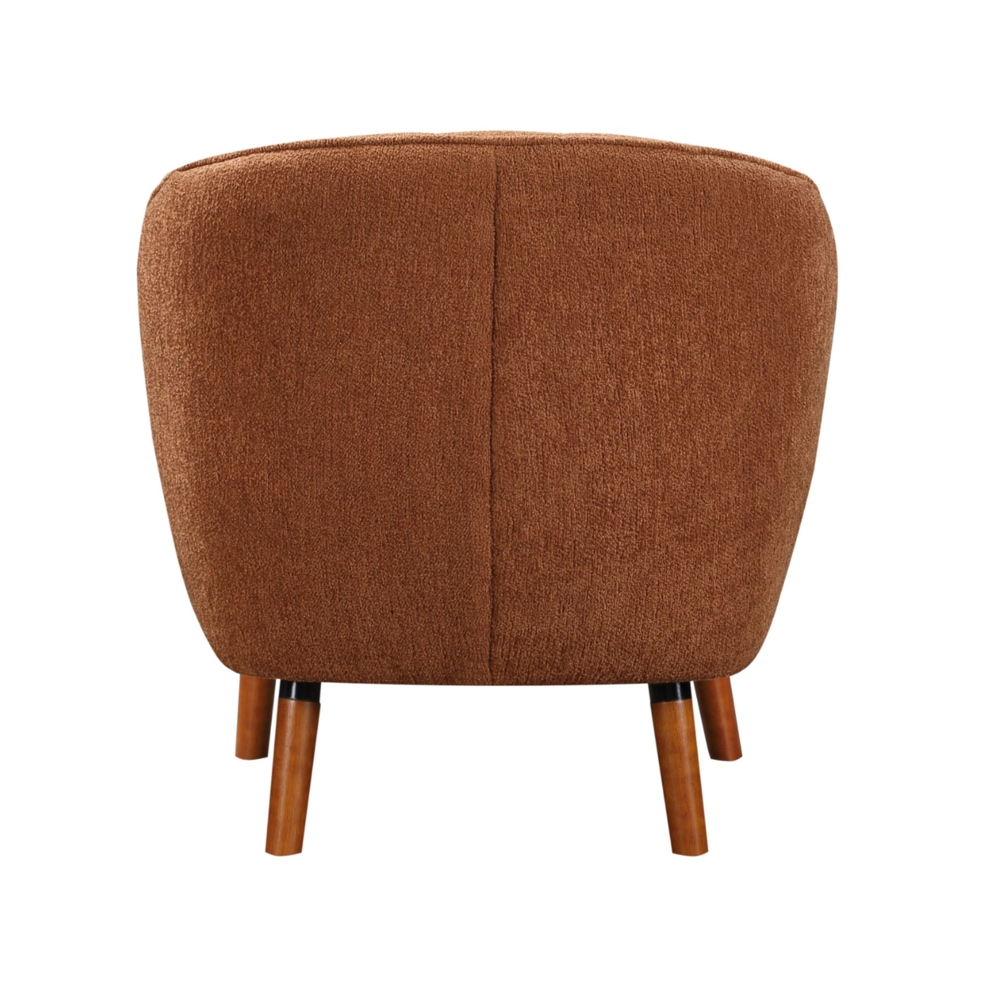 MAZ Cutler Collection Accent Chair in Spice fabric with wooden legs, stylish and comfortable seating for living rooms.