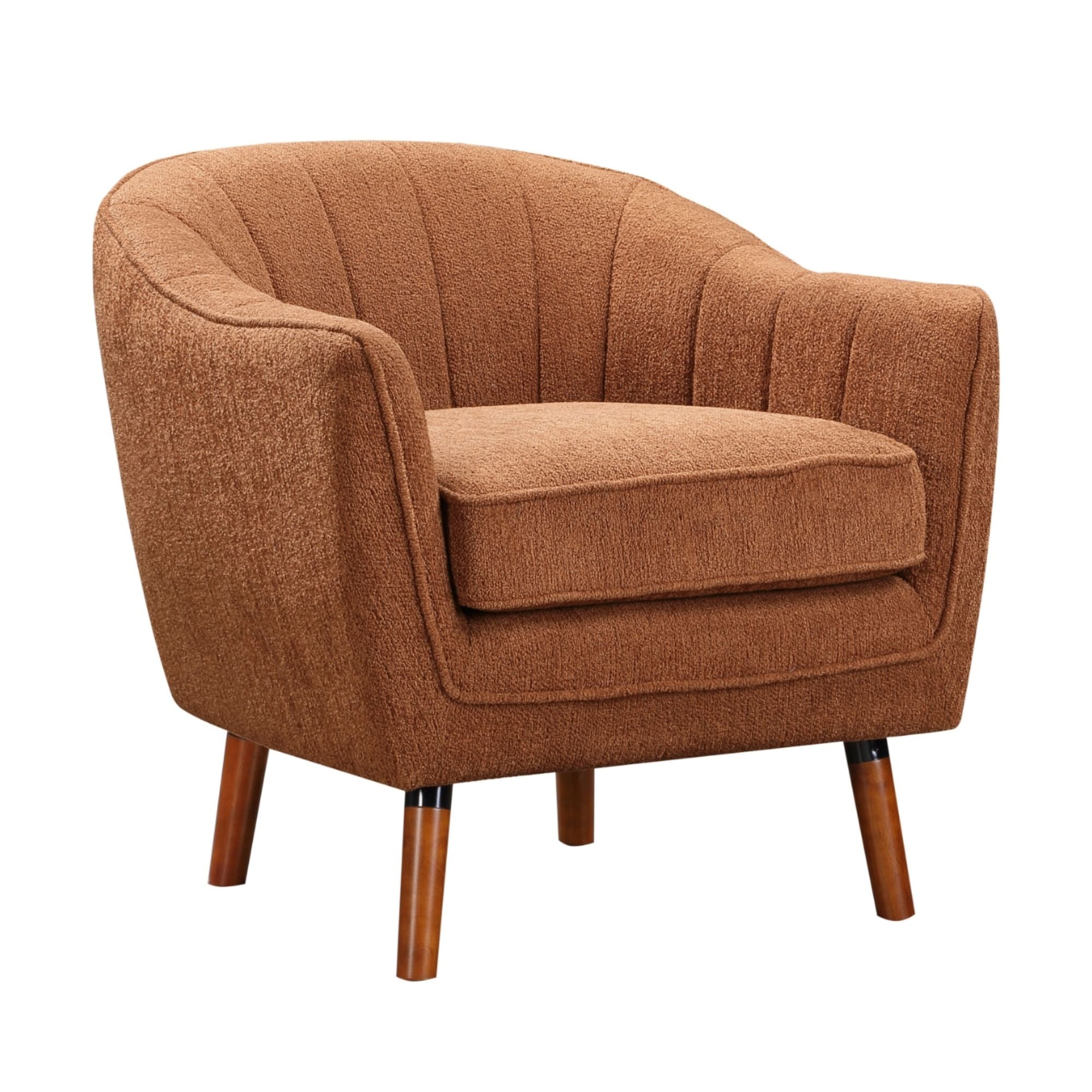 MAZ Cutler Collection Spice Accent Chair with upholstered fabric and wooden legs, stylish and comfortable for living spaces.