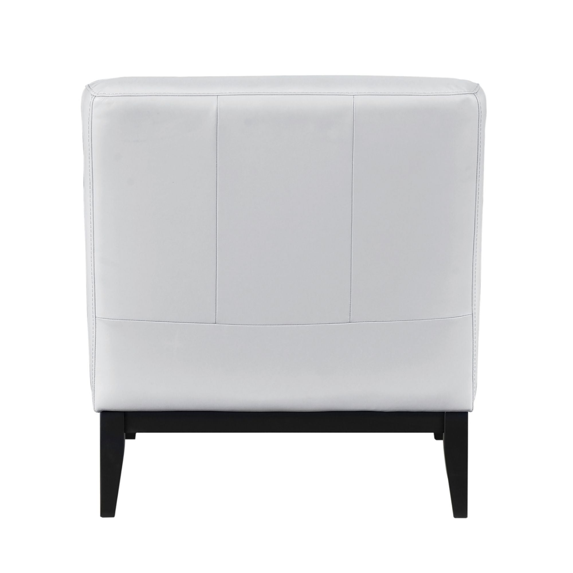 Silver leather Houghton Slipper Accent Chair by MAZ with sleek design and plush cushioning.
