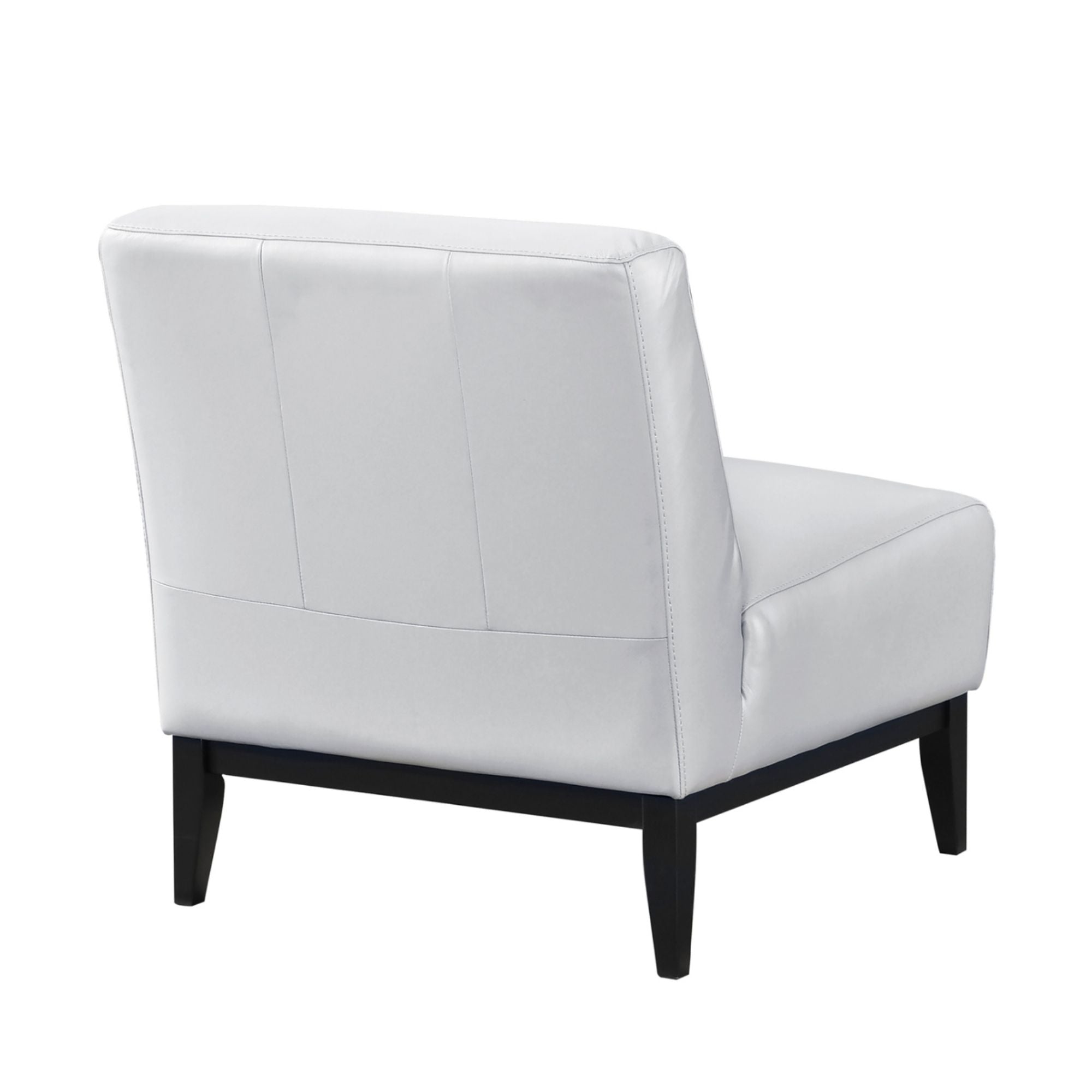 Silver leather Houghton Slipper Accent Chair by MAZ, showcasing sleek design and plush seating in a modern living space.