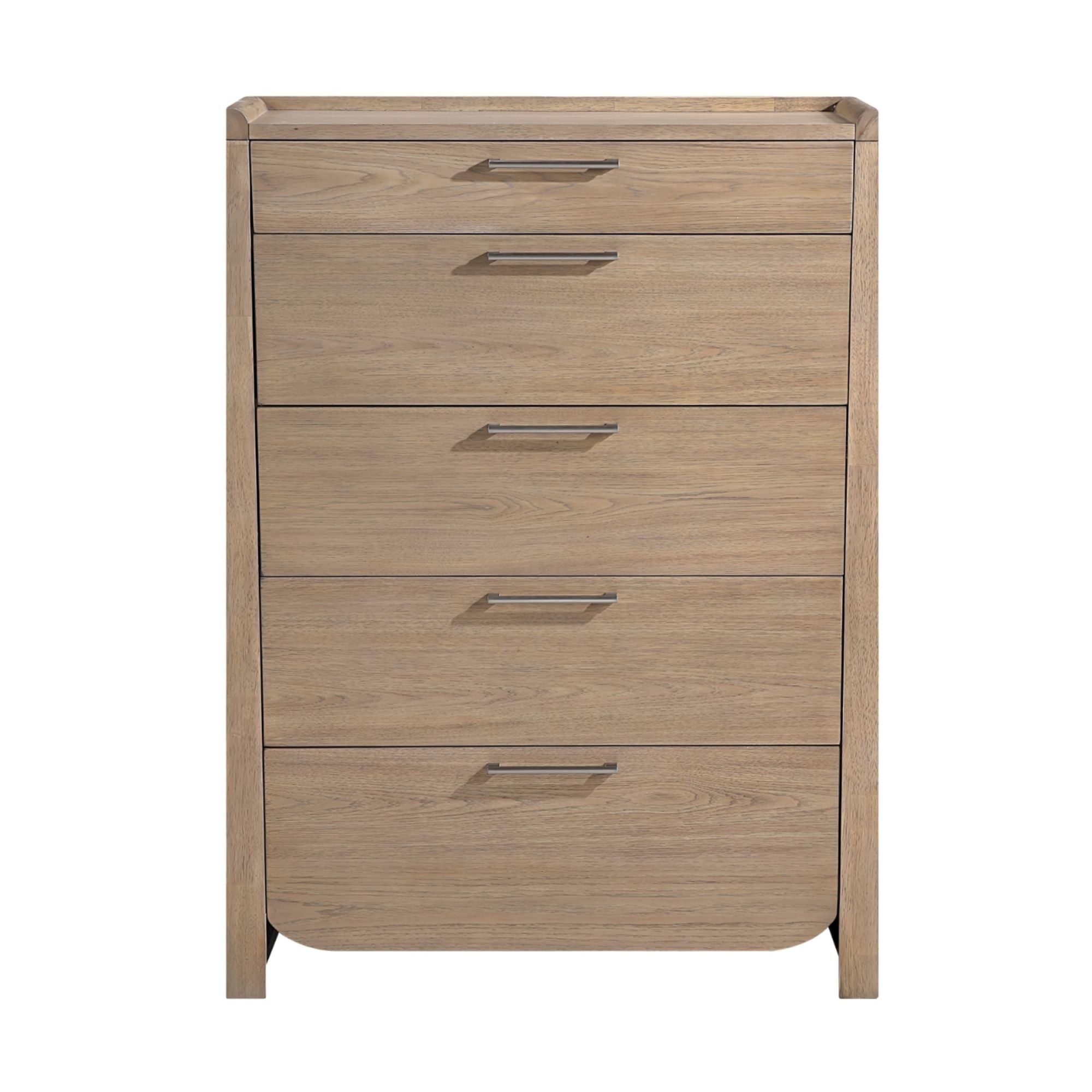 Maz MAZ Riley Collection bedroom set with brown king bed, dresser, mirror, nightstand, and chest in a 7-piece ensemble.
