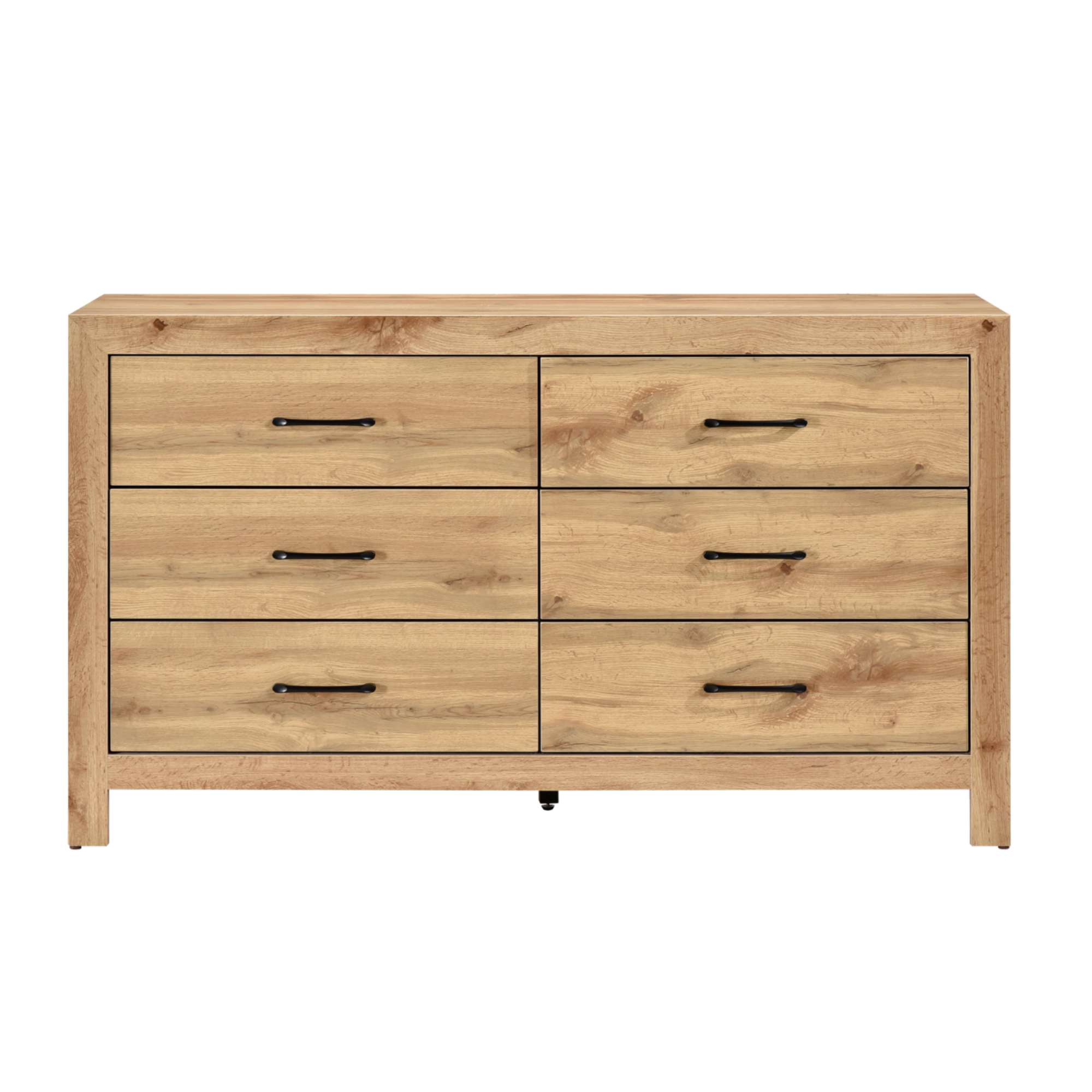 Maz MAZ Corbin 1534NA bedroom set with a brown king bed, dresser, mirror, and nightstand, featuring modern bedroom furniture.