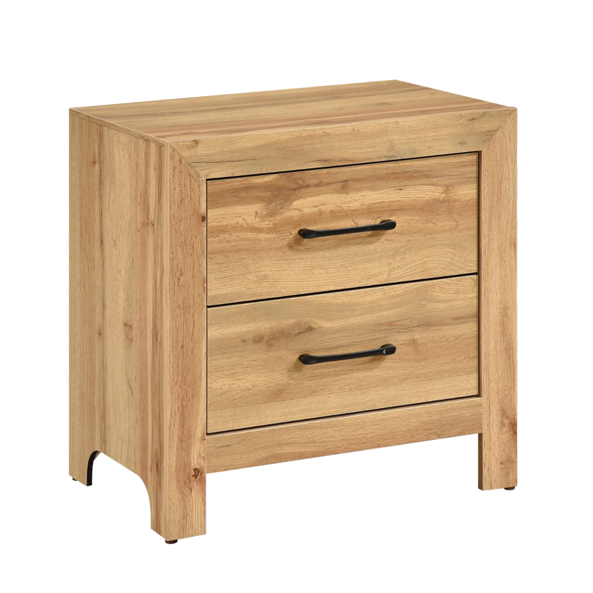 MAZ Corbin 1534NA bedroom set includes a king bed, dresser, mirror, and nightstand in brown wood finish.