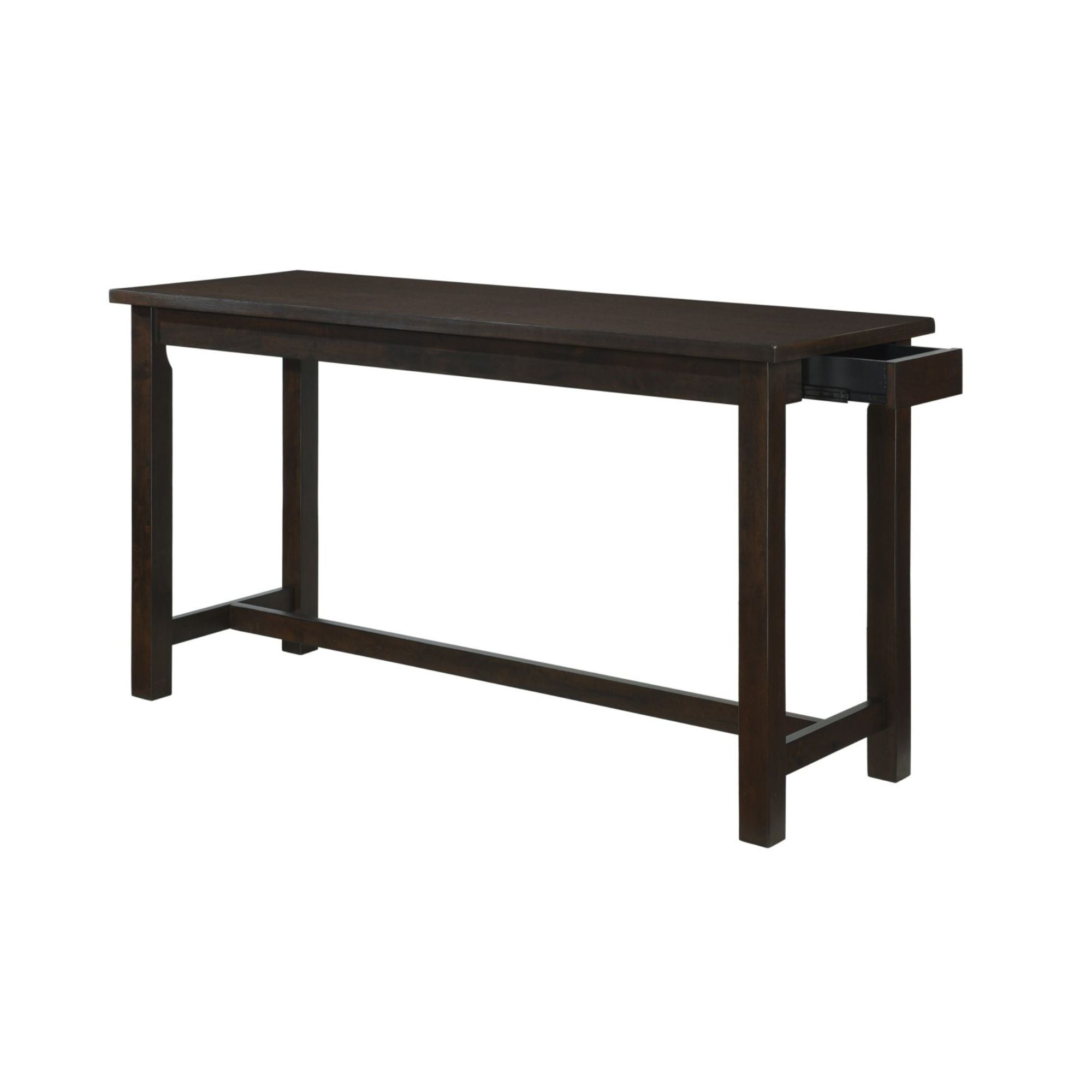 MAZ Connected Collection 4-piece counter height set with espresso wood finish, includes table and chairs for modern dining.