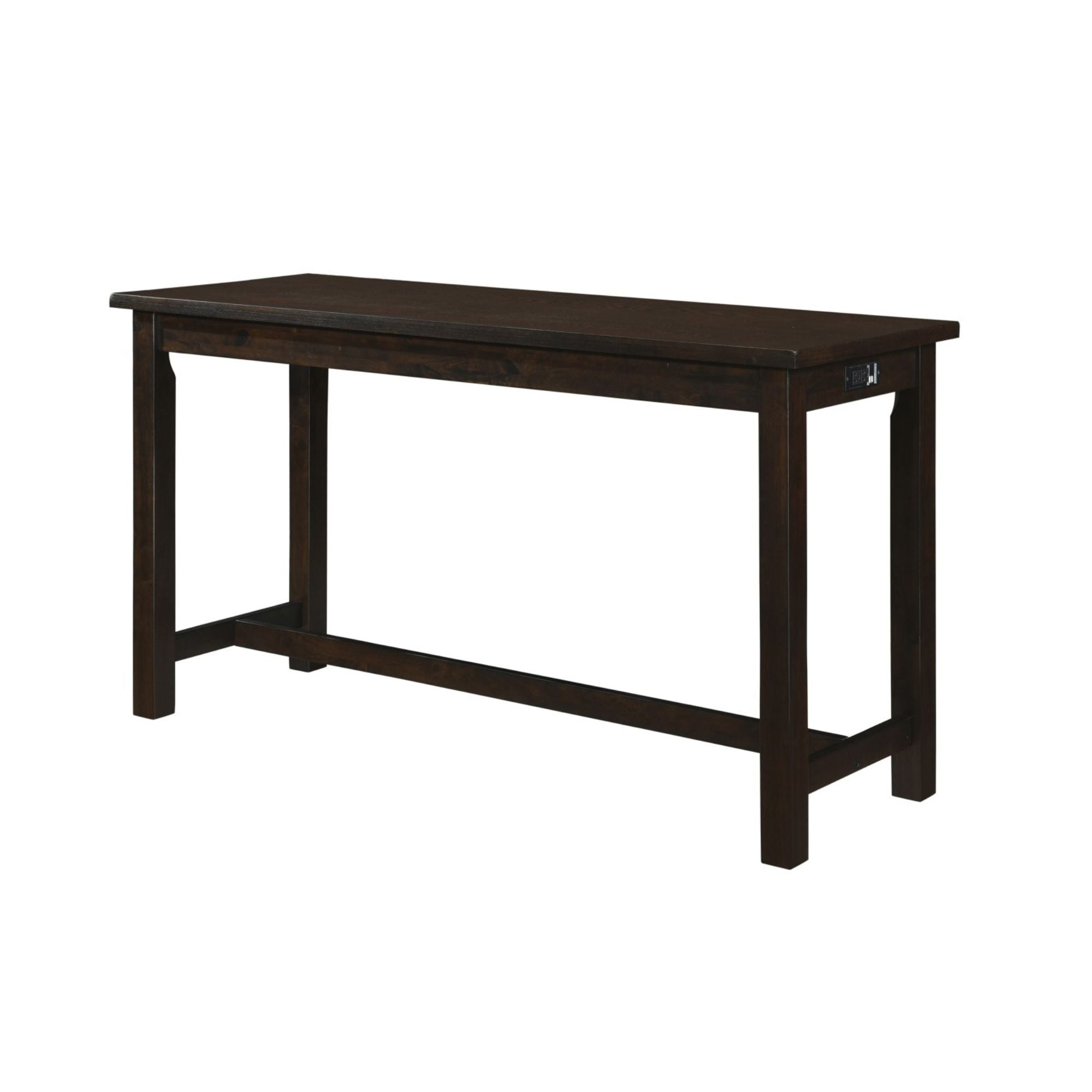 MAZ Connected Collection 4-piece counter height set with espresso wood finish, including table and chairs for dining.