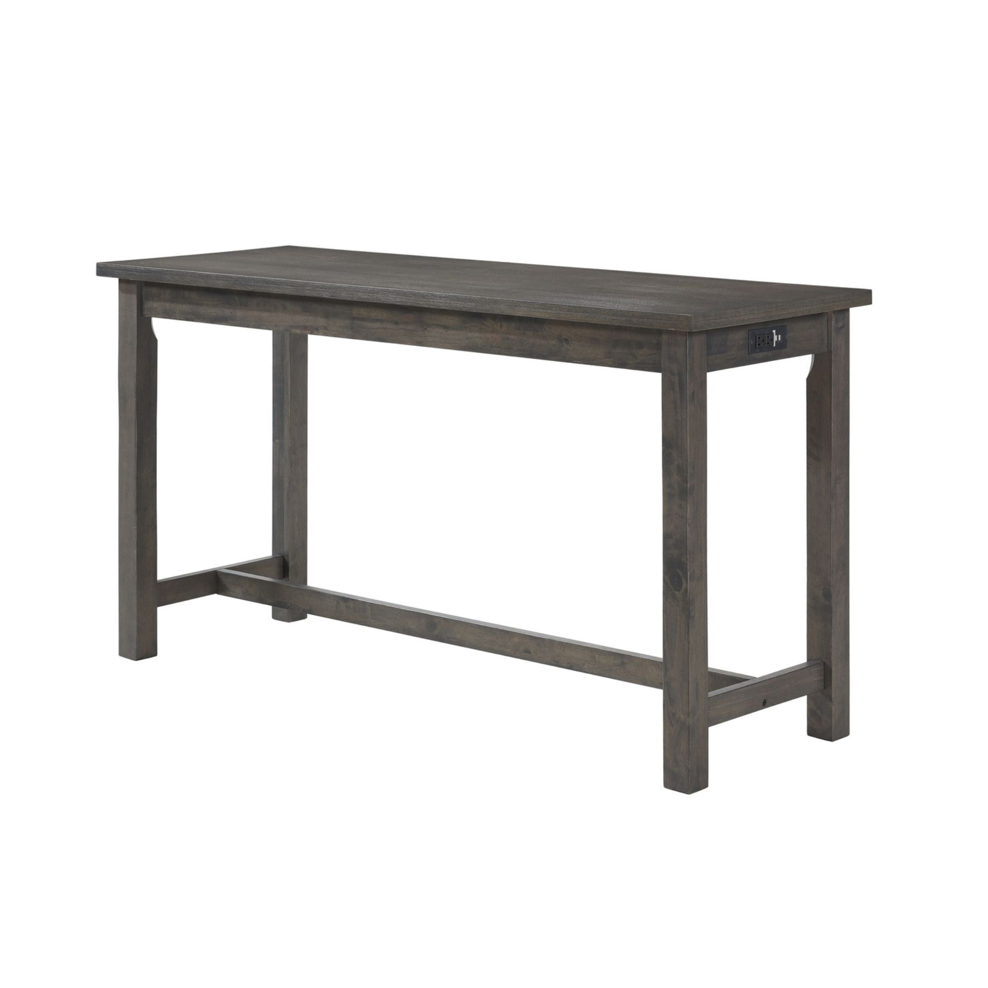 MAZ Connected Collection 4-piece counter height set with gray wood table and three matching chairs, modern dining furniture.