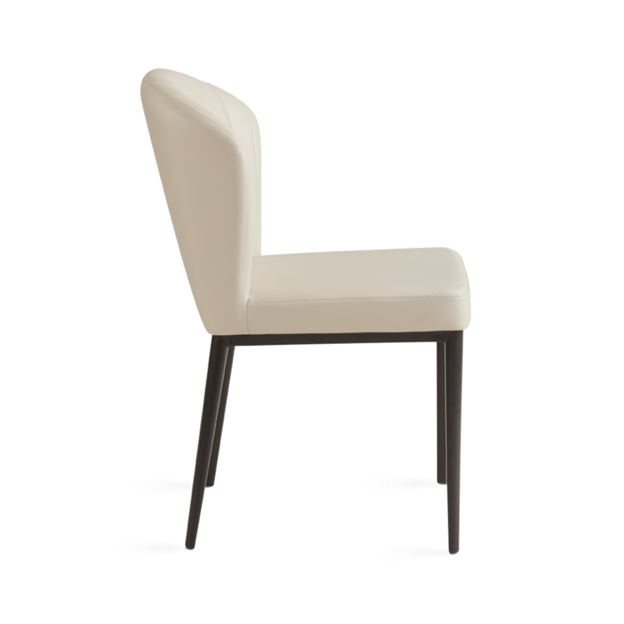 Set of two beige PU shell-shaped dining chairs by Xcella, featuring modern curved design and comfortable seating.