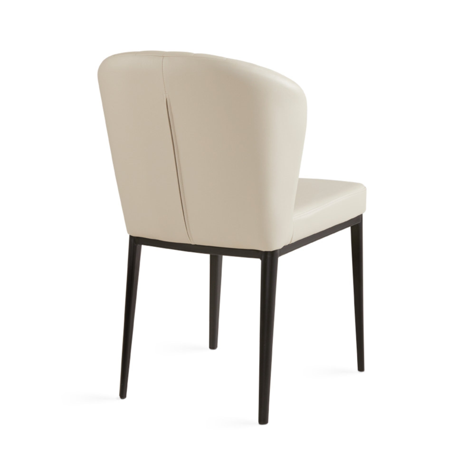 Pair of beige PU shell-shaped dining chairs by Xcella, featuring curved design and modern style for stylish dining rooms.