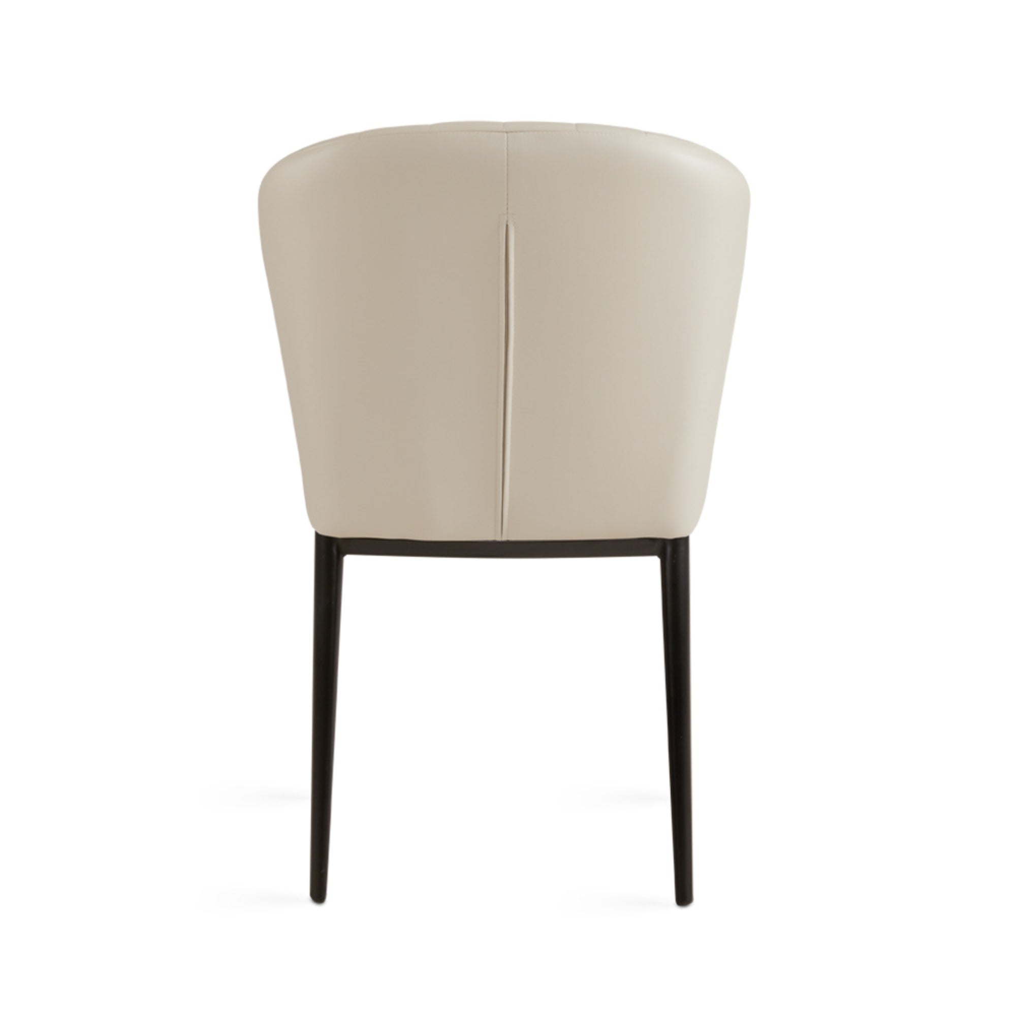 Set of two beige PU shell-shaped dining chairs by Xcella, modern and stylish seating with curved design and wooden legs.