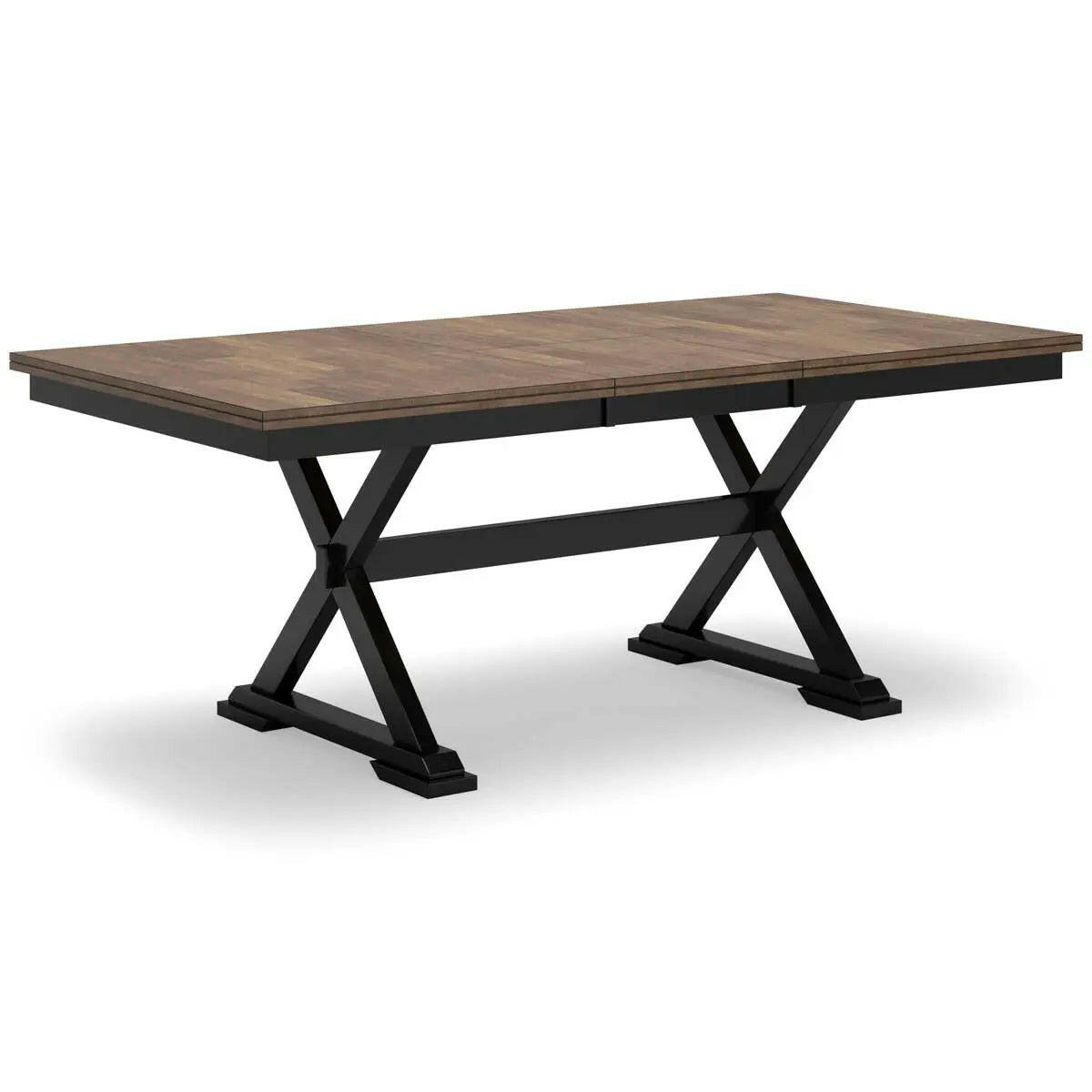 Wildenauer RECT Dining Table by Signature Design Ashley, rectangular wooden dining table with angled view and sturdy legs.