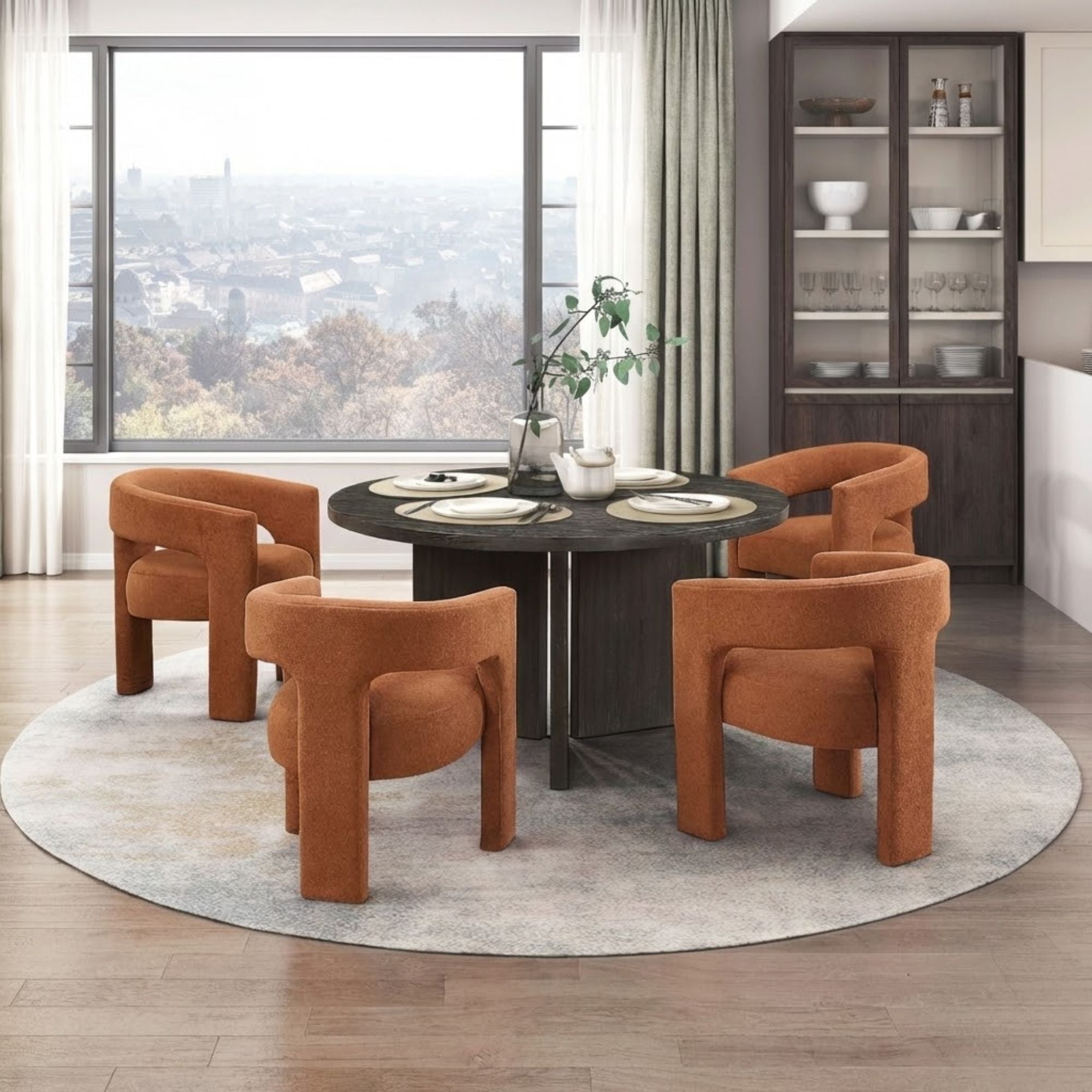 Marais Collection 5 Pc Round Dining Table Set | CastleUp Experience Centre Online Furniture