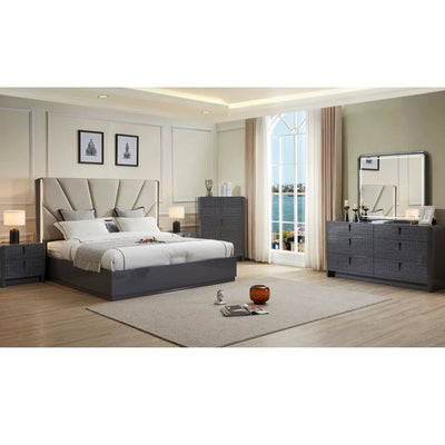 Aurora 6 pc Bedroom set in Grey 2402 | CastleUp Experience Centre