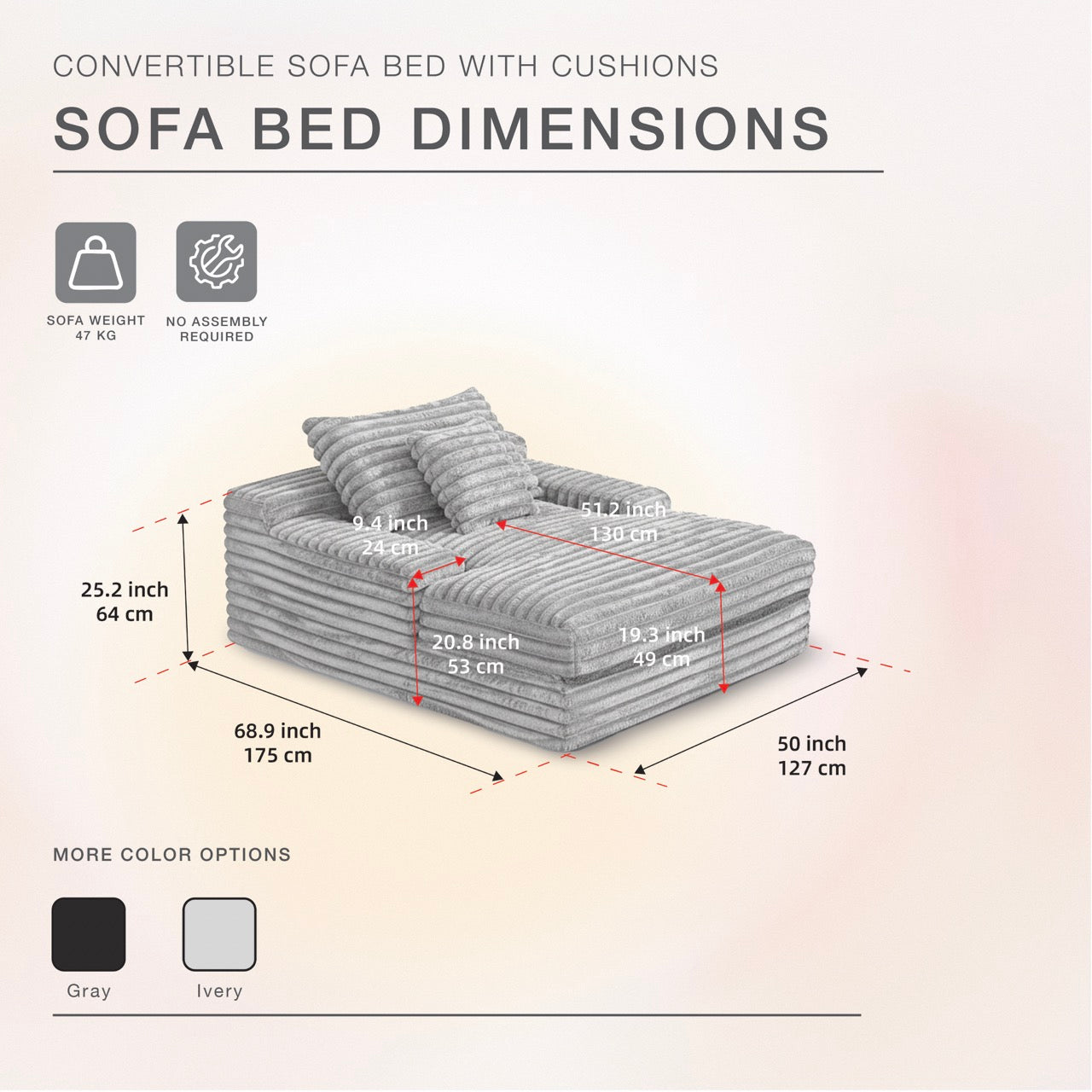 S612 Oversized Cozy Single Lounge Sofa in Light Grey | CastleUp Experience Centre