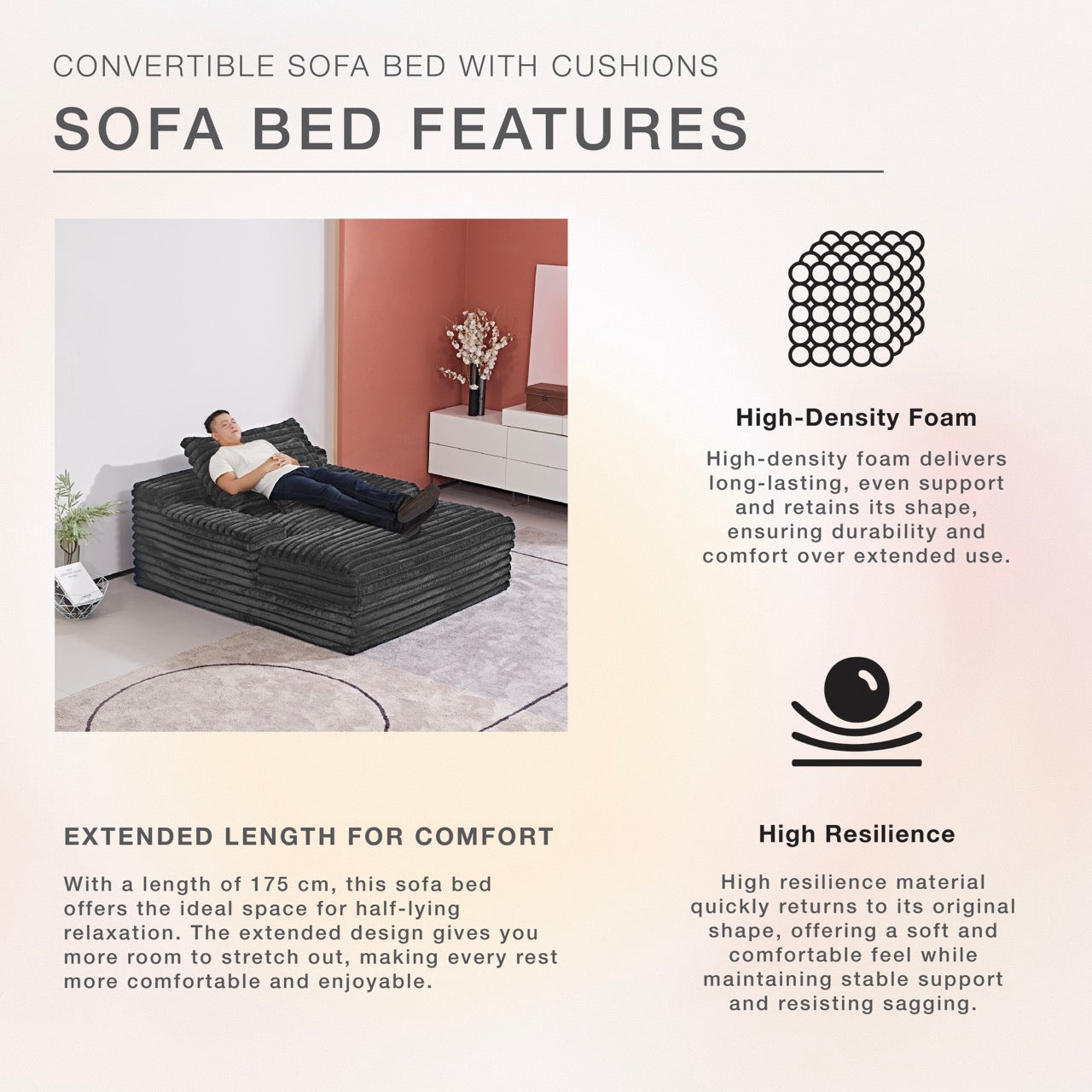 S612 Oversized Cozy Single Lounge Sofa in Dark Grey | CastleUp Experience Centre