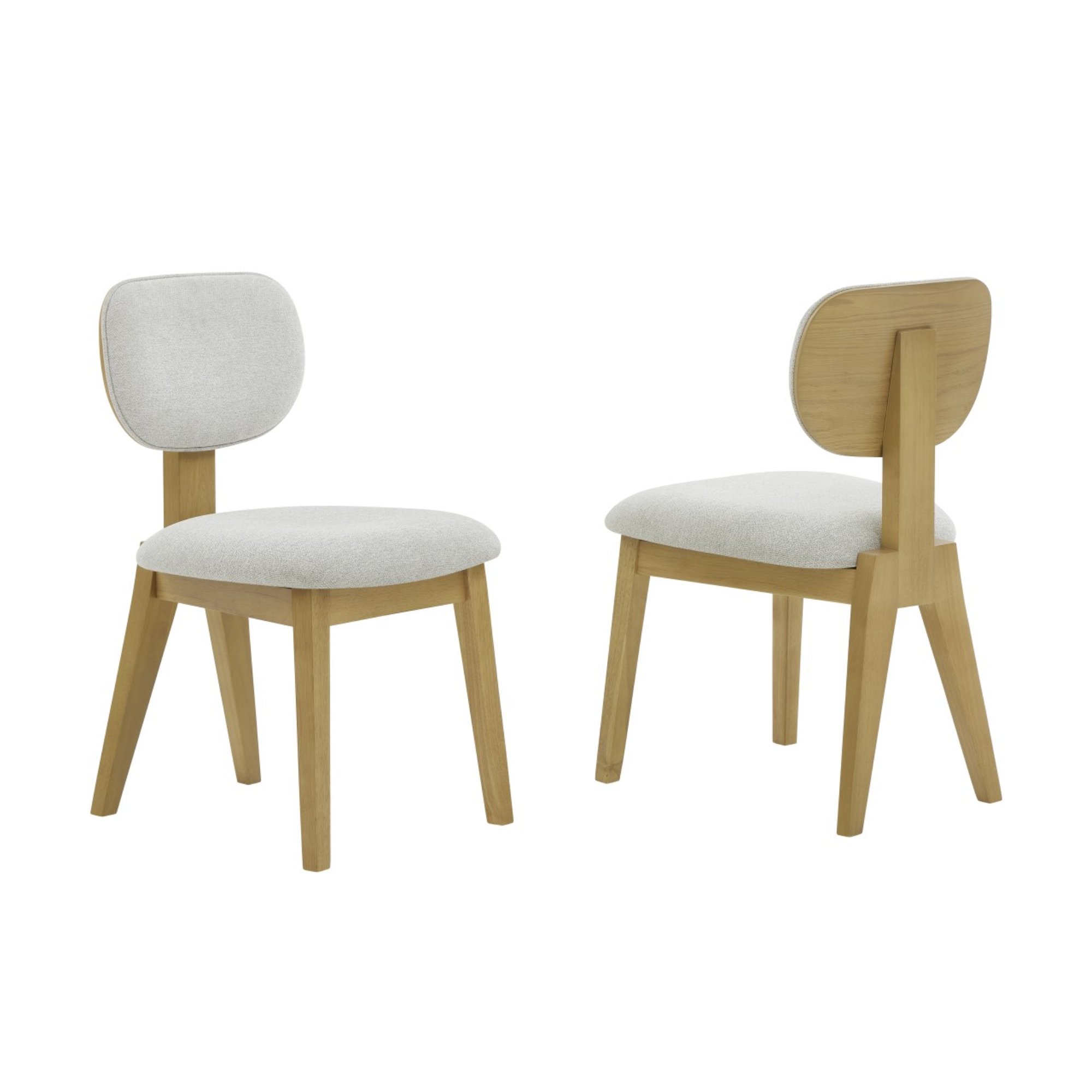 Natural wood Terra 5-piece dining set by Brassex with table and four matching chairs in a modern dining room setting.