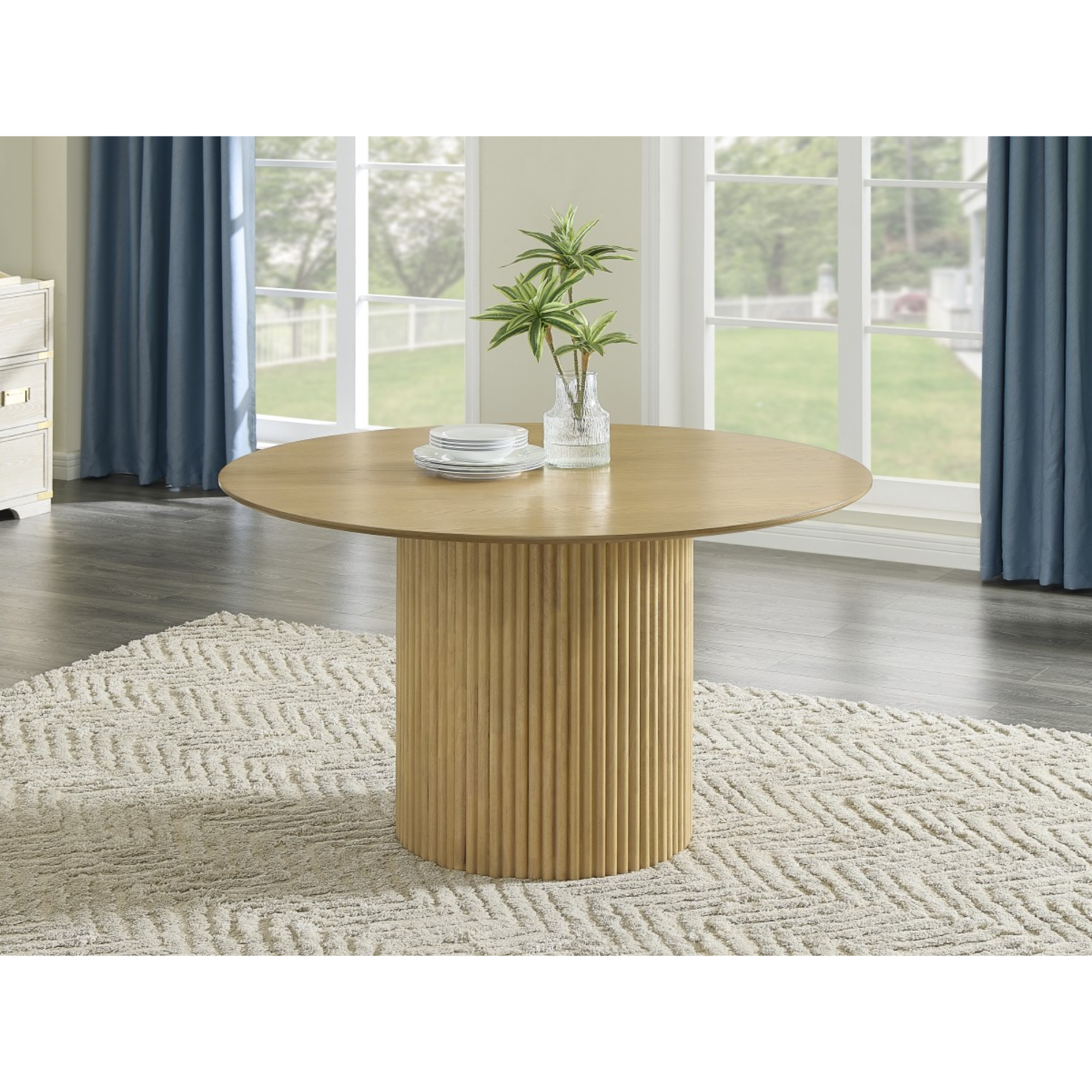Natural Terra 5-piece dining set by Brassex featuring a table and four chairs in a natural finish.