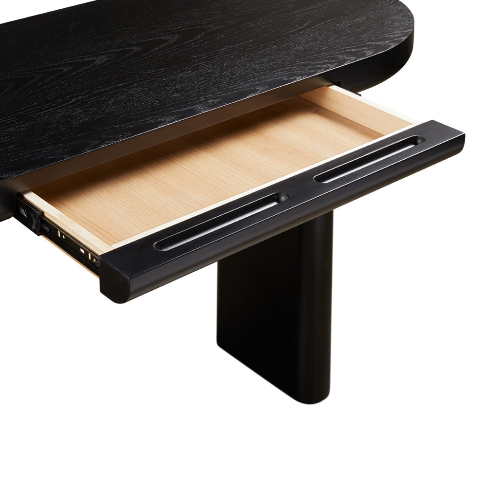 Xcella Edgar Wood console table with drawer, stylish wooden desk or entryway table with sleek design and natural finish.