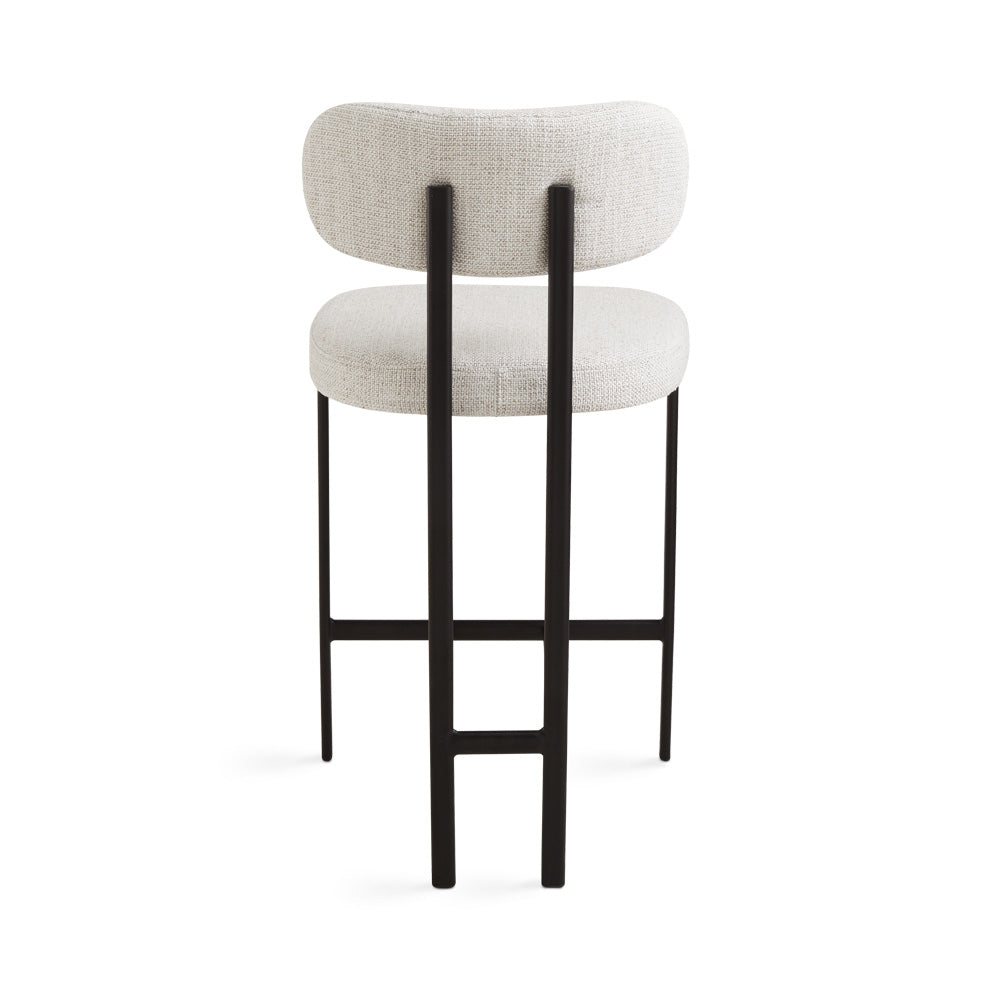 Xcella Otis Counter Chair with wooden seat and metal frame, modern bar stool for kitchen or counter seating.