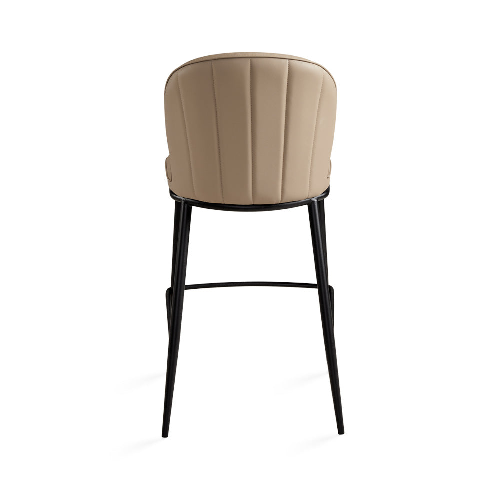 Taupe leatherette Angie counter chair by Xcella, featuring a sleek modern design and sturdy metal legs for bar seating.