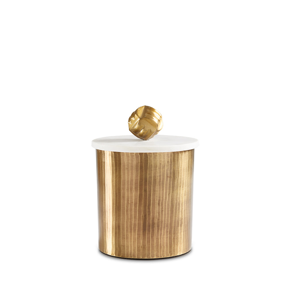 Set of three Keva Matte Texture Decor Boxes in antique brass, featuring a stylish matte finish and vintage-inspired design.