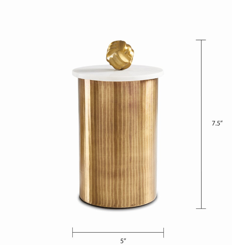 Set of three Keva matte texture decor boxes in antique brass by Xcella, featuring sleek design and textured finish.