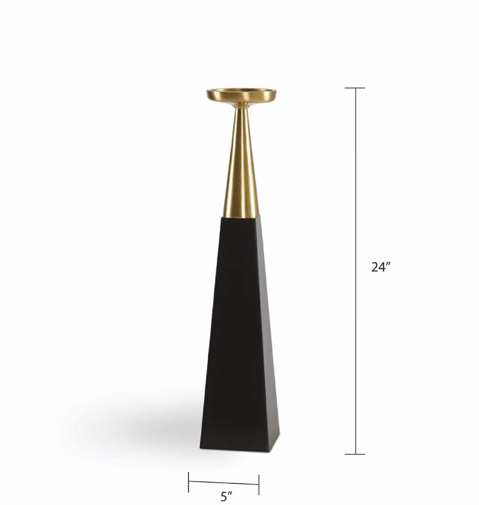 Set of two Xcella Mya pillar candle holders with sleek, modern design, perfect for stylish home decor.