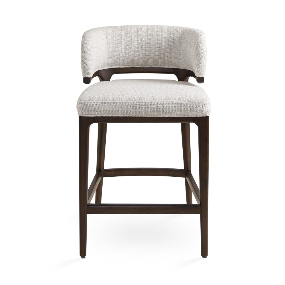 Xcella Chanler Grey Counter Chair, modern dining chair with cushioned seat and backrest, front view.