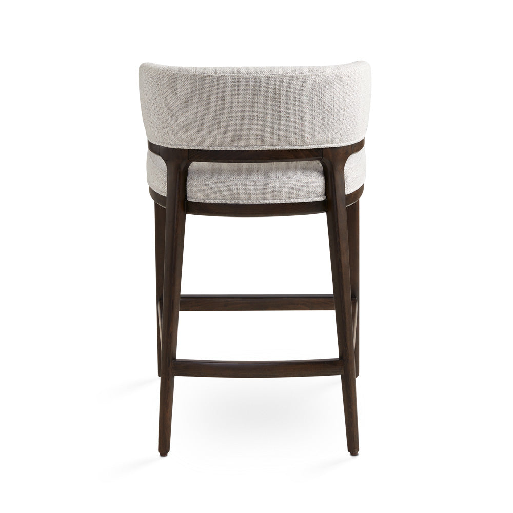 Xcella Chanler Grey Counter Chair, a modern dining chair with a sleek design, shown from the back view.