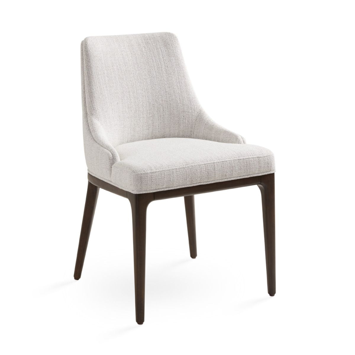 Xcella Everett dining chair with Brenton fabric upholstery, showcasing a modern design and comfortable seating.