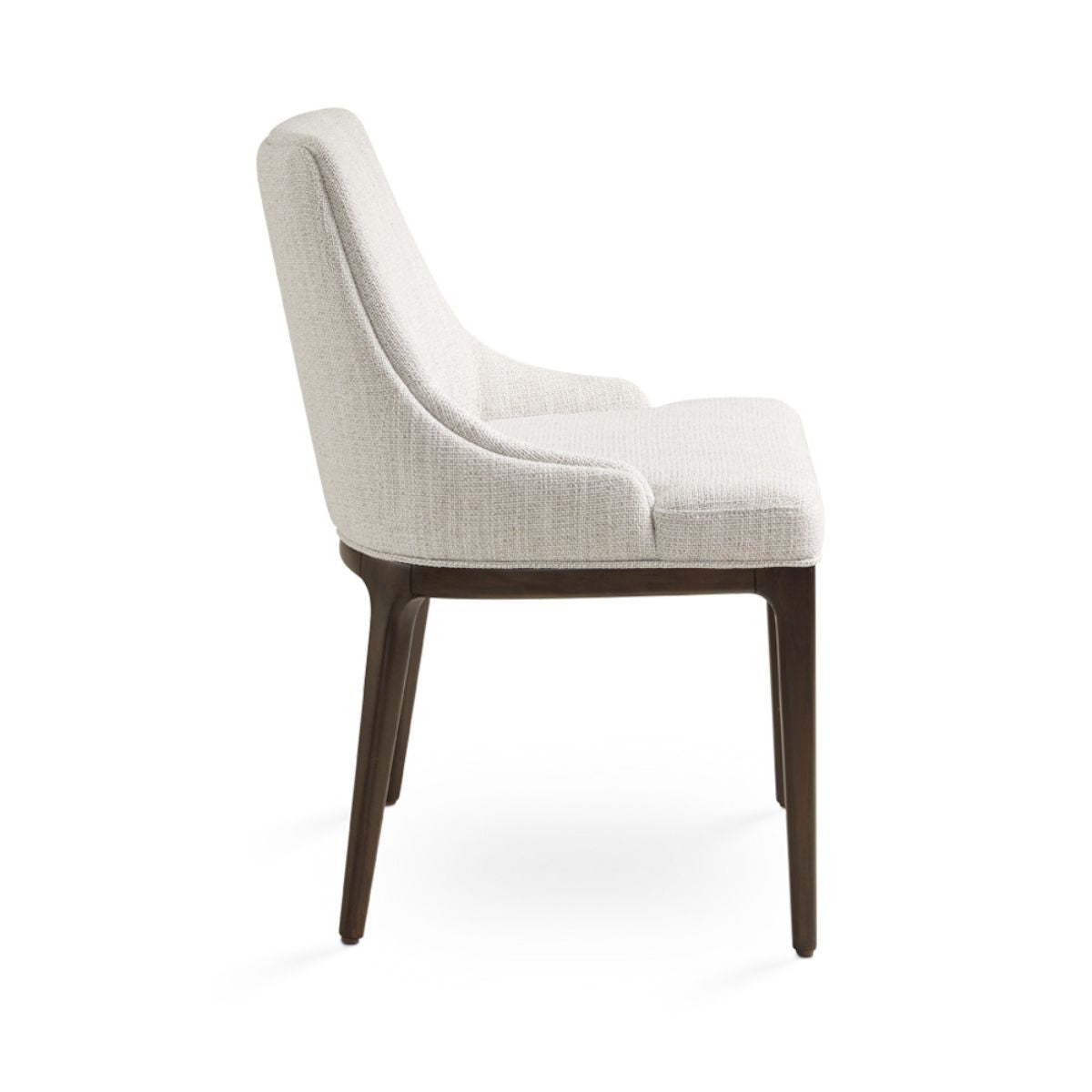 Xcella Everett dining chair with Brenton fabric upholstery, showcasing a modern design and comfortable seating.
