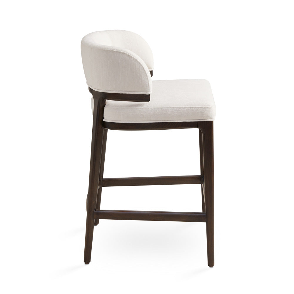 Xcella Chanler Counter Chair Silex Ivory, side view of a modern dining chair with a sleek ivory finish and clean design.