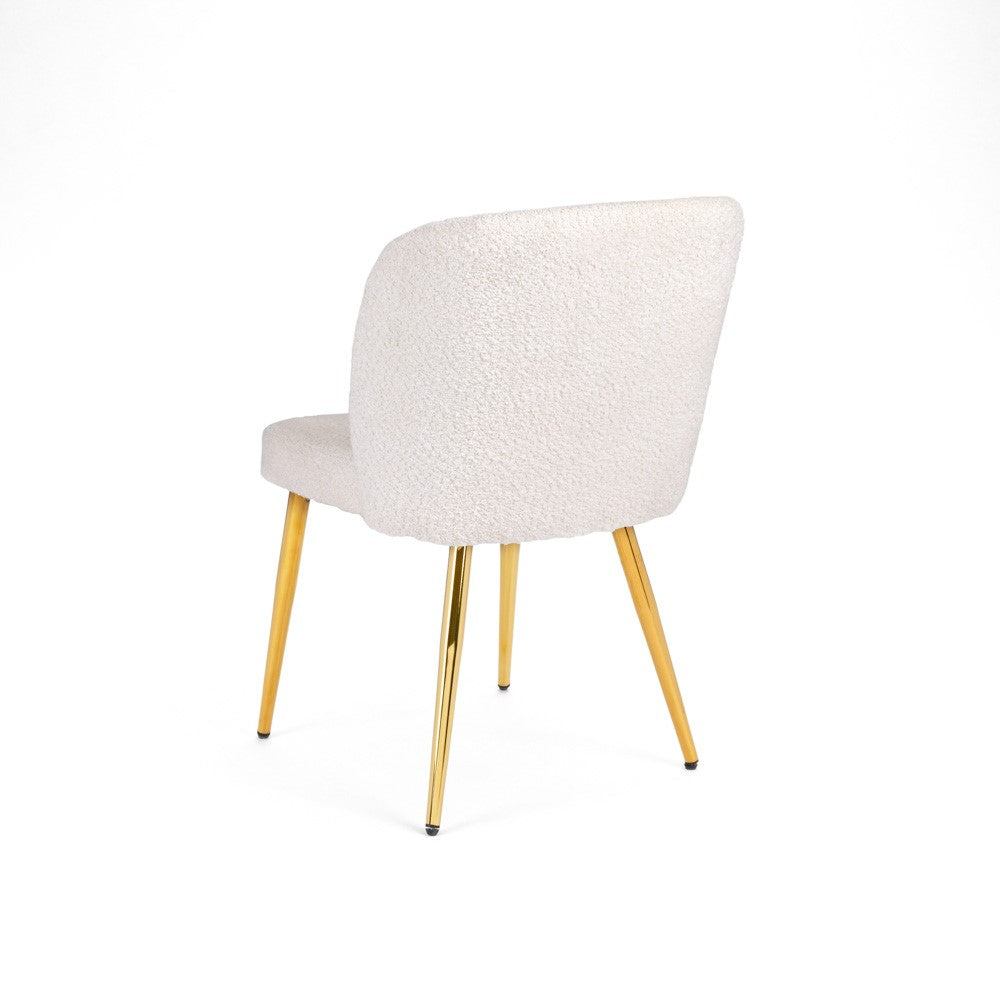 Xcella Paloma 5-piece dining set with ivory and gold finish, includes dining table and chairs in a modern, elegant design.