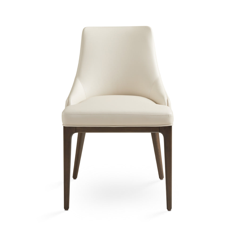 Xcella Everett taupe dining chair with cushioned seat and backrest, modern design perfect for contemporary dining rooms.